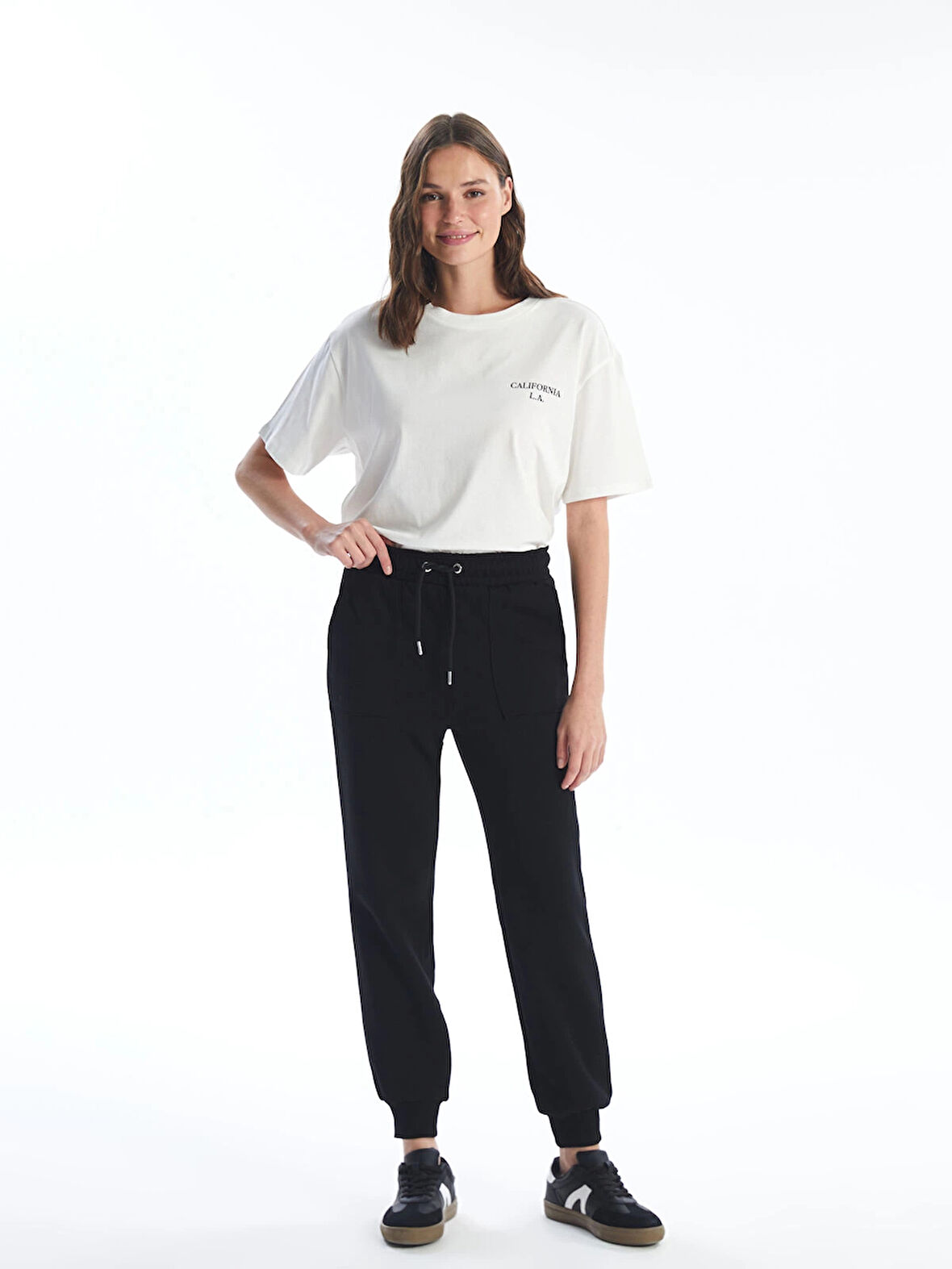 LCW Vision Siyah Beli Lastikli Kadın Kalın Jogger Eşofman Altı