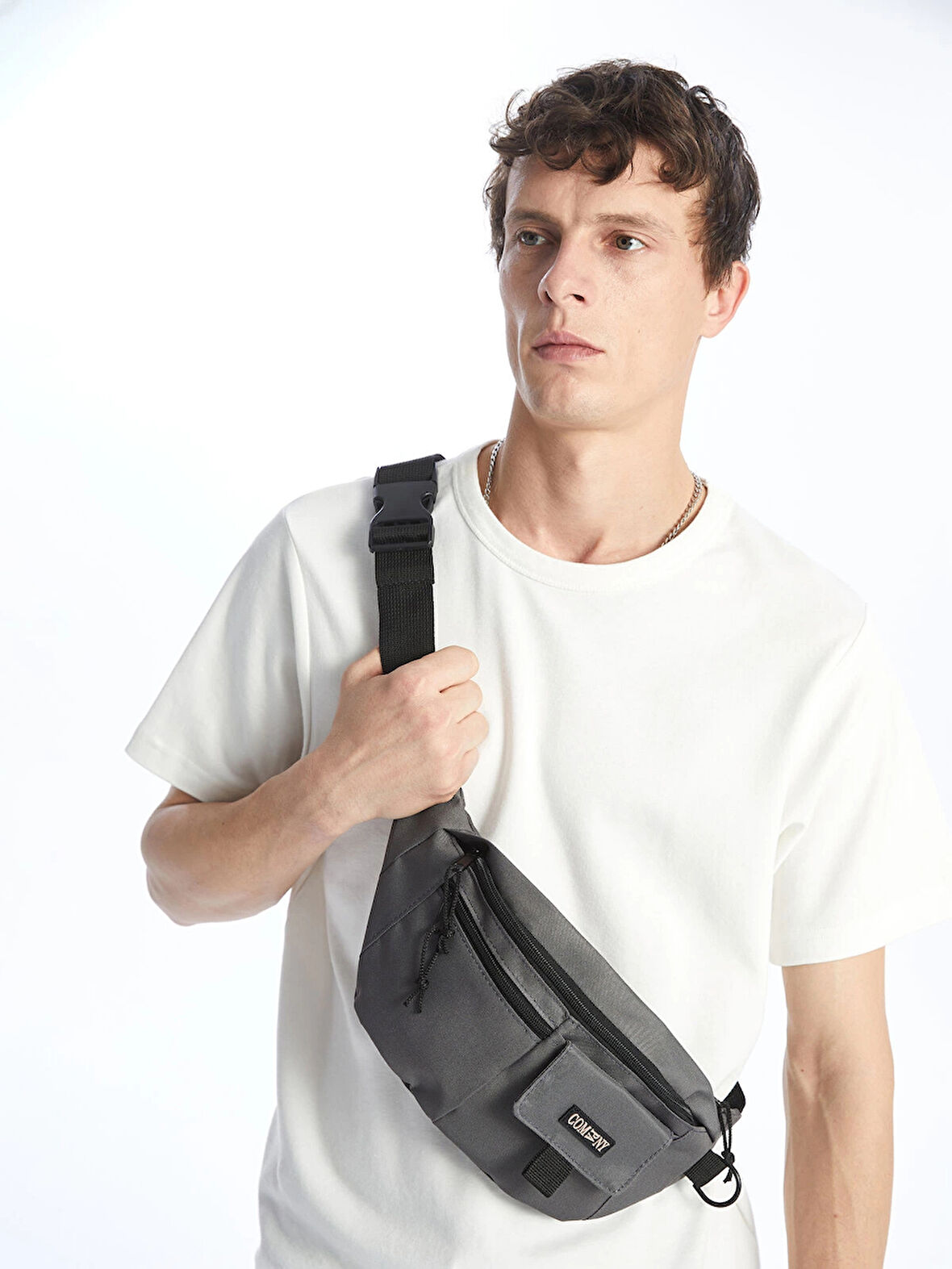 LCW ACCESSORIES GRİ Çok Bölmeli Erkek Göğüs Çantası