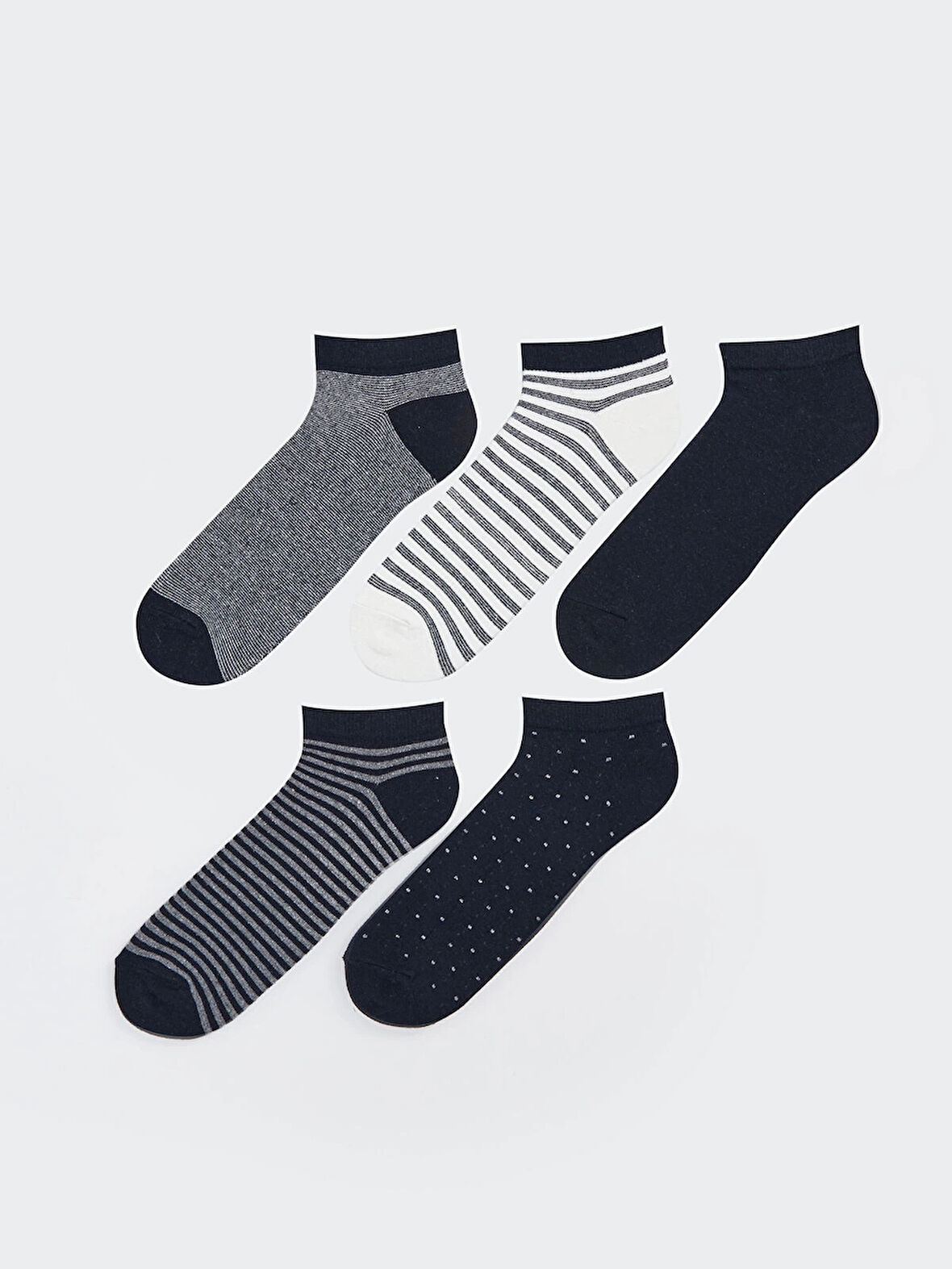 LCW ACCESSORIES Karişik Çizgili Erkek Patik Çorap 5'li
