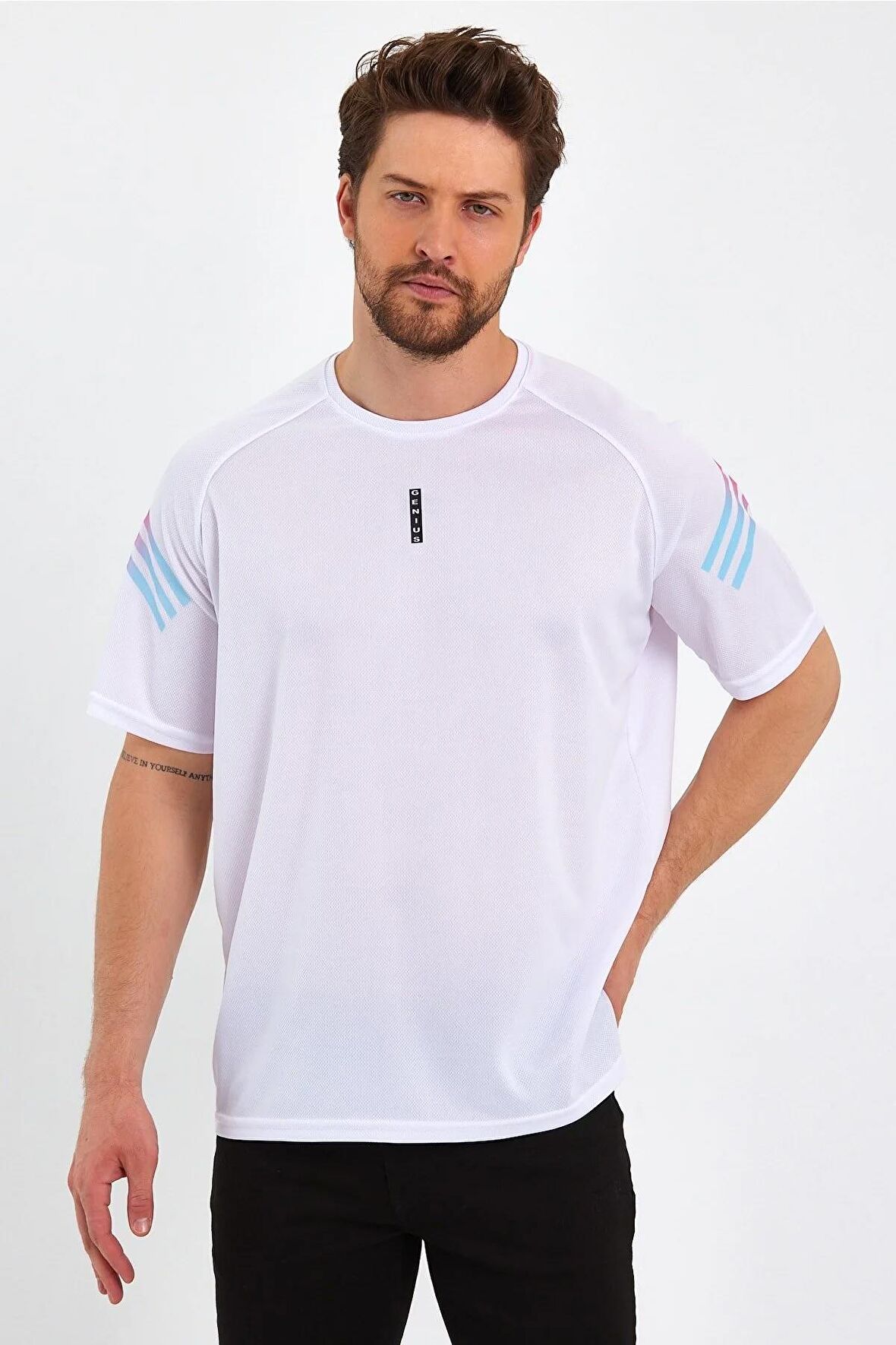 Store Erkek Spor Tişört Baskılı Fitness, Antrenman Fit T-shirt