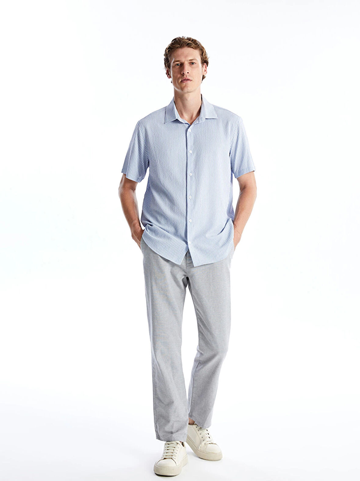 SOUTHBLUE GRİ Standart Kalıp Poplin Erkek Pantolon