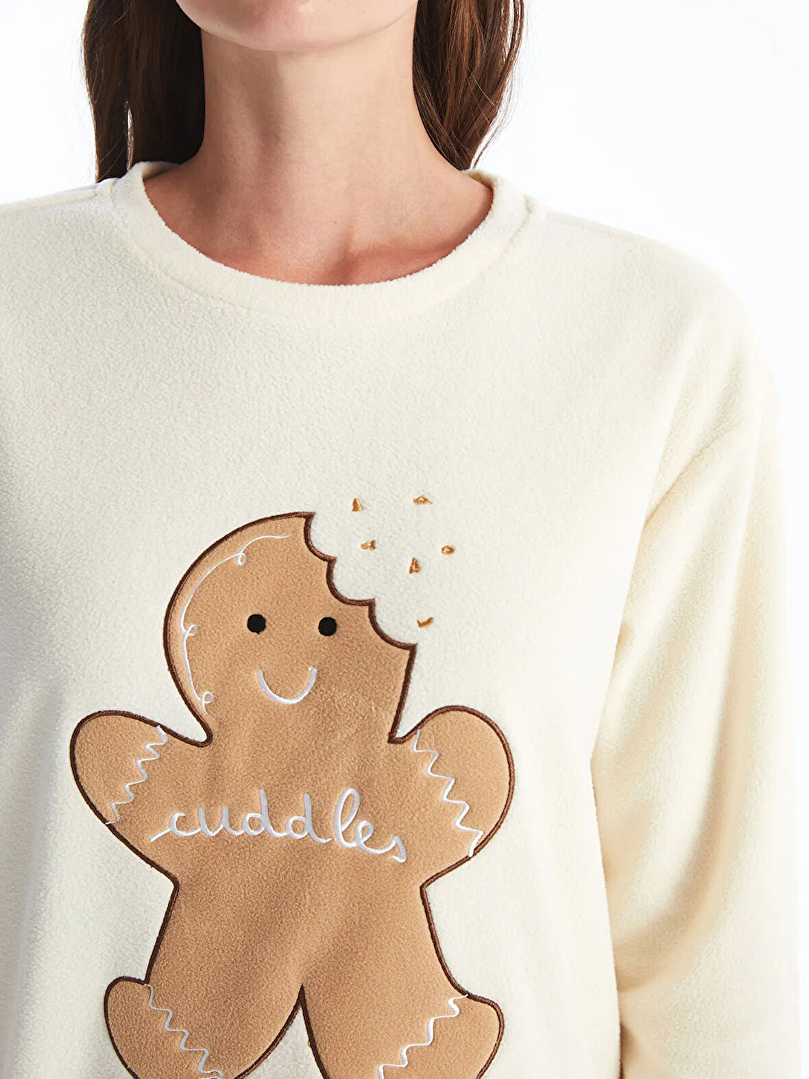 Bisiklet Yaka Yılbaşı Temalı Kadın Pijama Takımı_W4AP56Z8-LTP_8684142971552_M