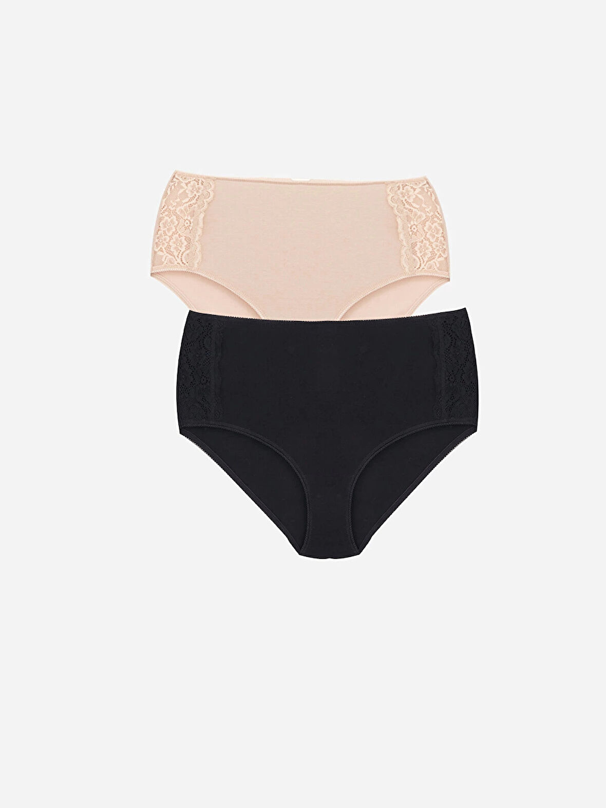LCW DREAM PEMBE Yüksek Bel Dantel Detaylı Klasik Külot 2'li Paket