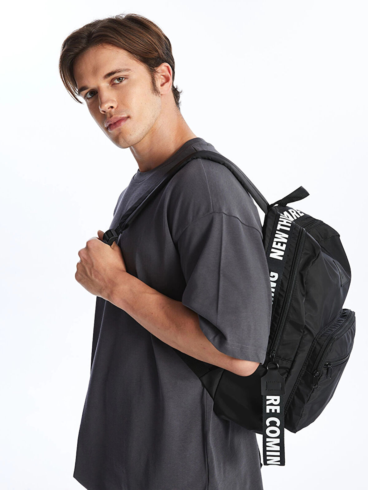 LCW ACCESSORIES SİYAH Ayarlanabilir Askılı Erkek Sırt Çantası