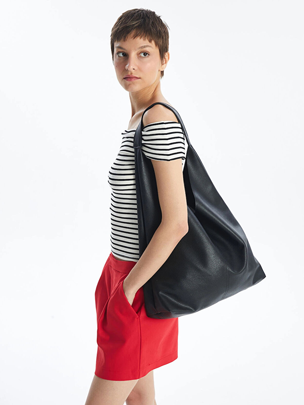 LCW ACCESSORIES SİYAH Deri Görünümlü Kadın Kol Çantası