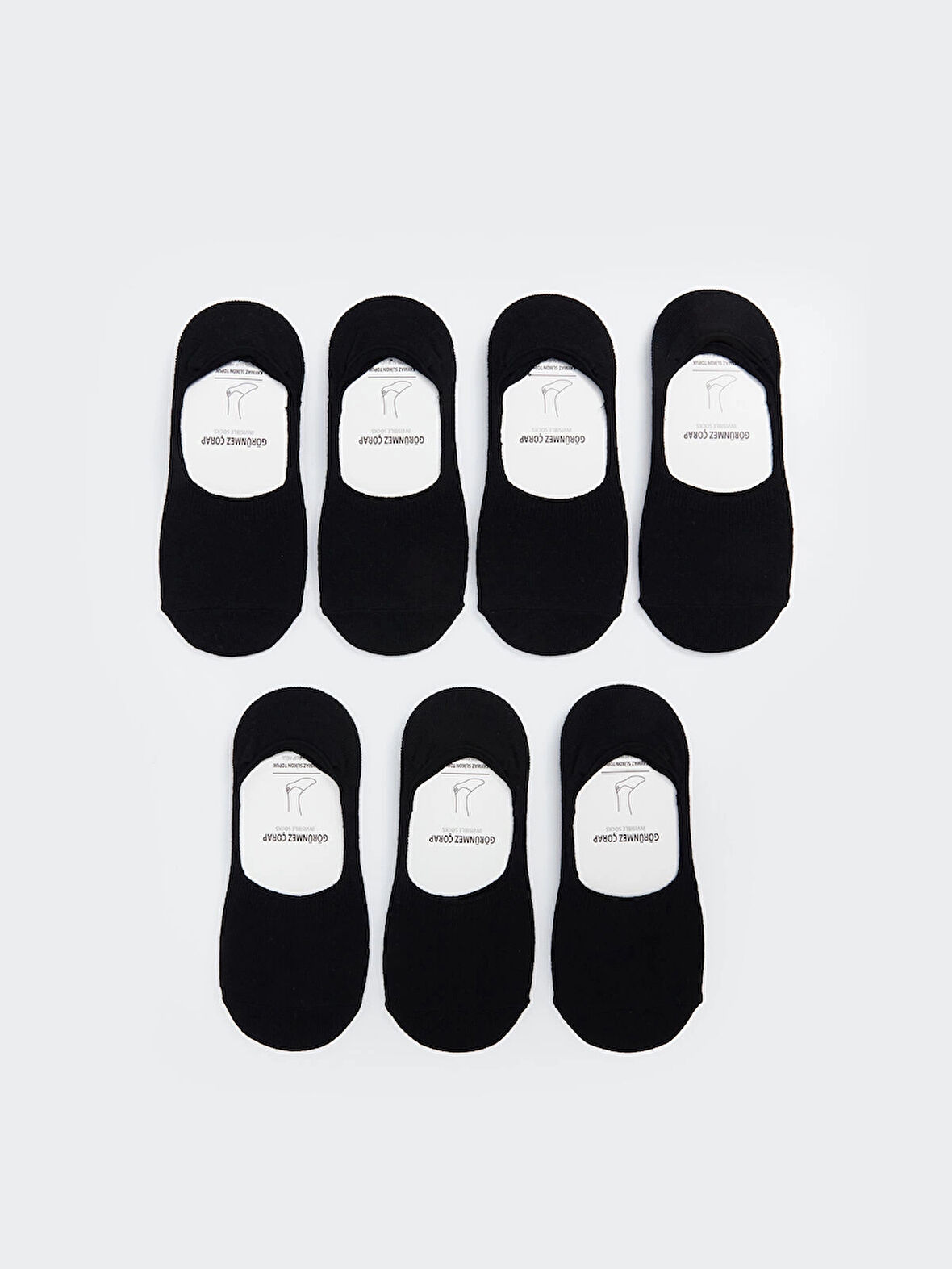 LCW ACCESSORIES Siyah Düz Erkek Babet Çorap 7'li