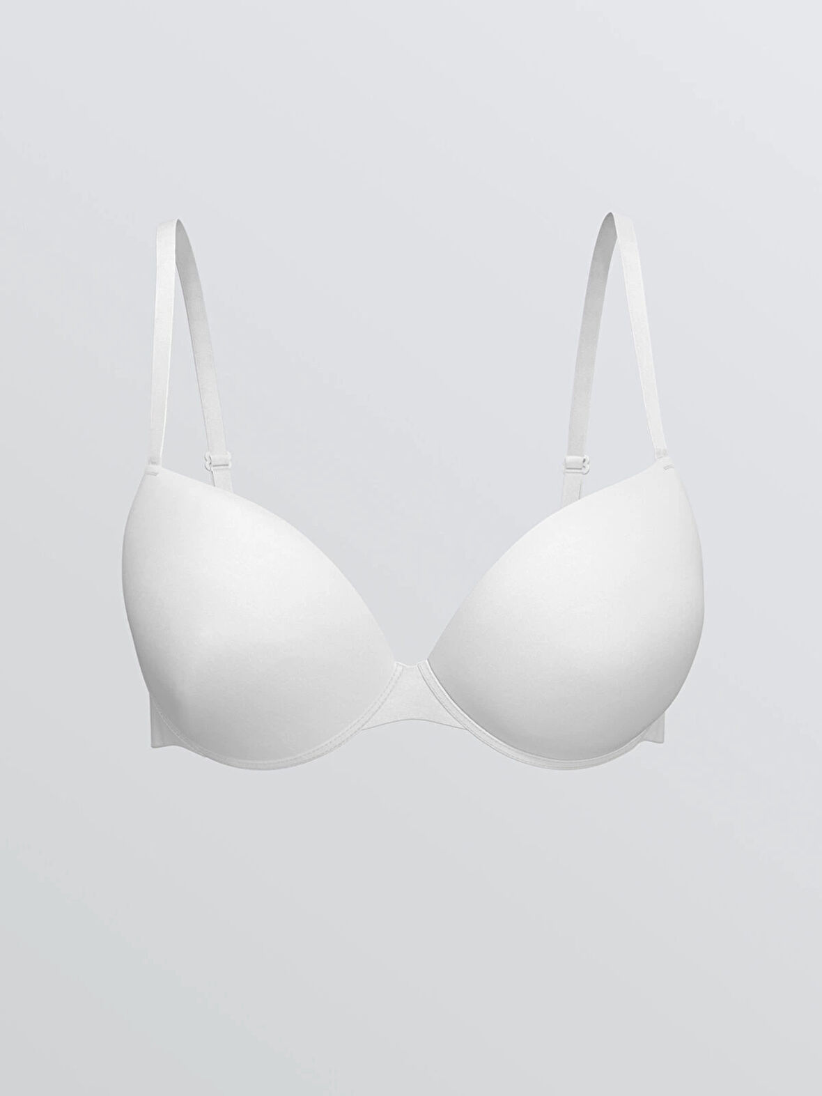 LCW DREAM Beyaz Balenli Dolgulu Düz Tişört Sütyen