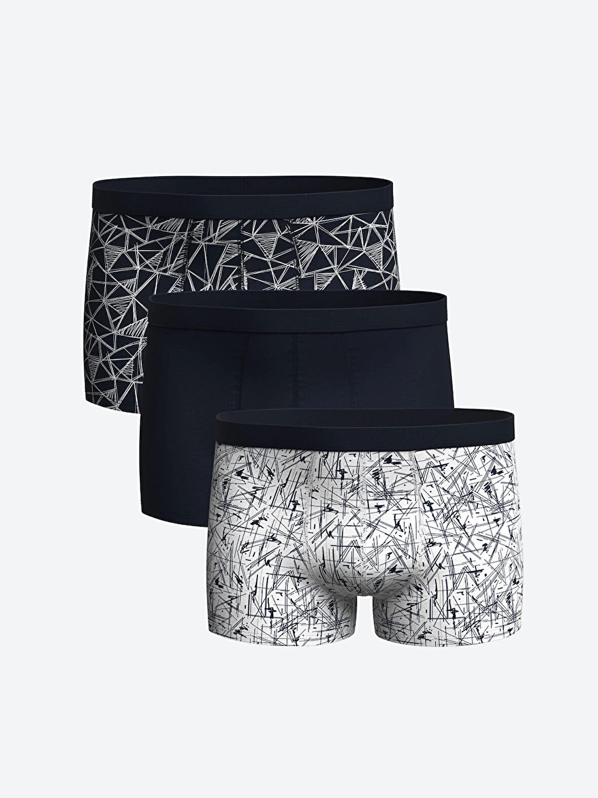 LC WAIKIKI Lacivert Standart Kalıp Pamuklu Esnek Erkek Boxer 3'lü