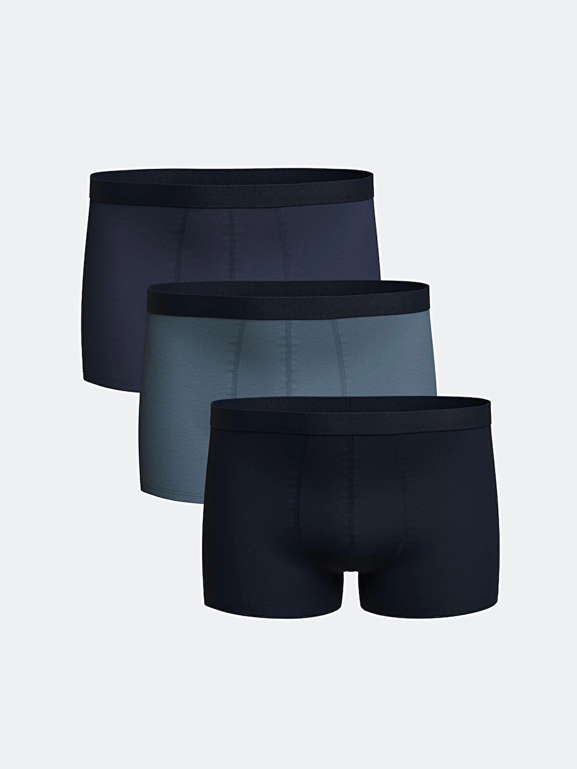 LC WAIKIKI Indigo Rahat Kalıp Pamuklu Esnek Erkek Boxer 3'lü