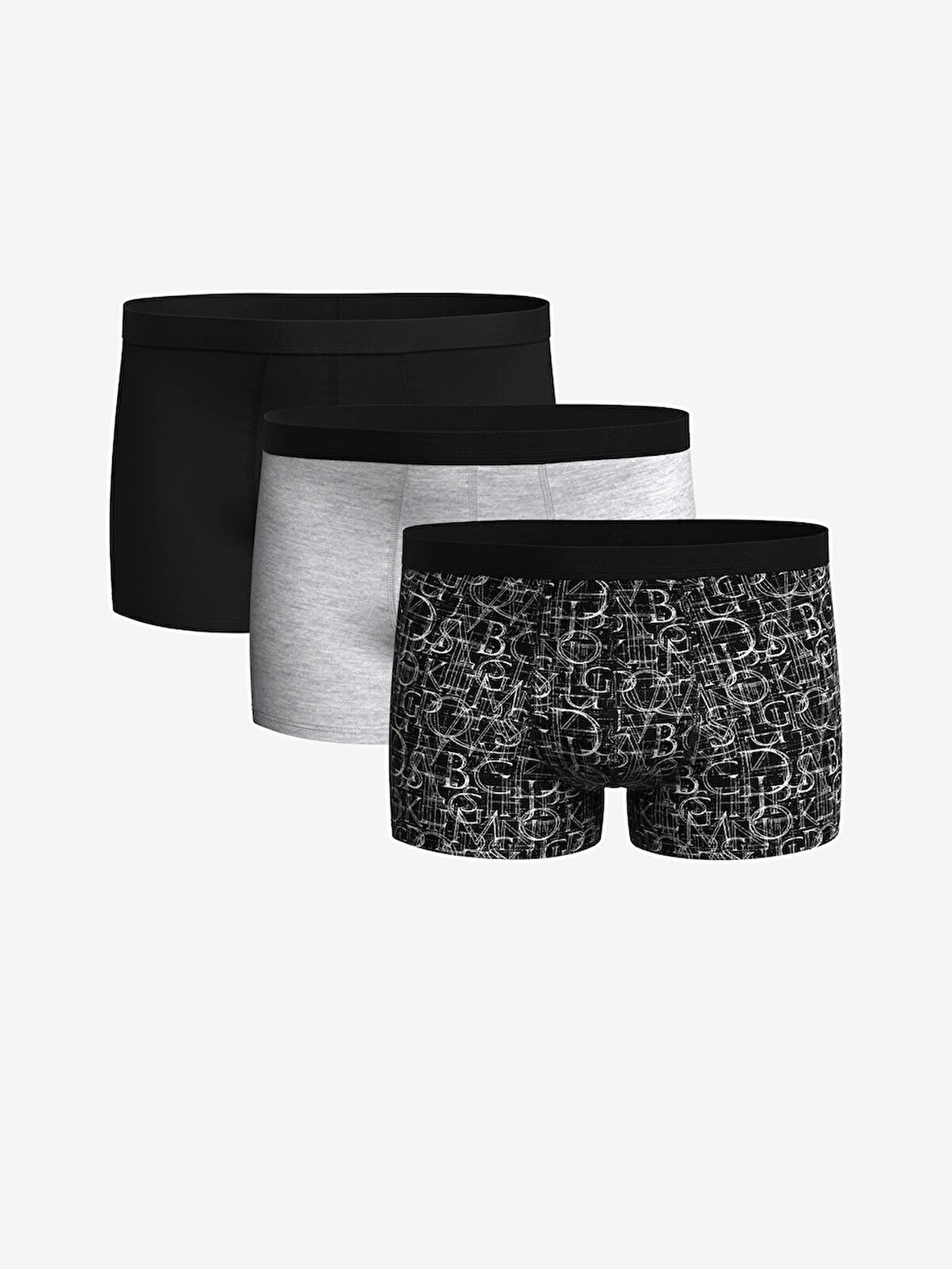 LC WAIKIKI Siyah Standart Kalıp Pamuklu Esnek Erkek Boxer 3'lü