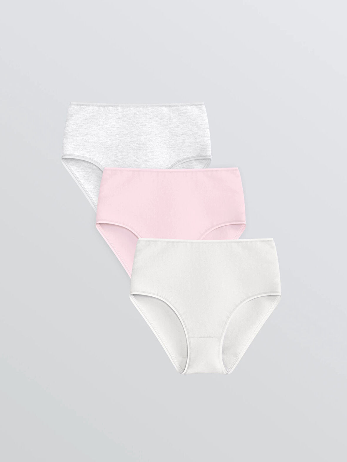 LCW DREAM Beyaz Düz Klasik Külot 3'lü Paket