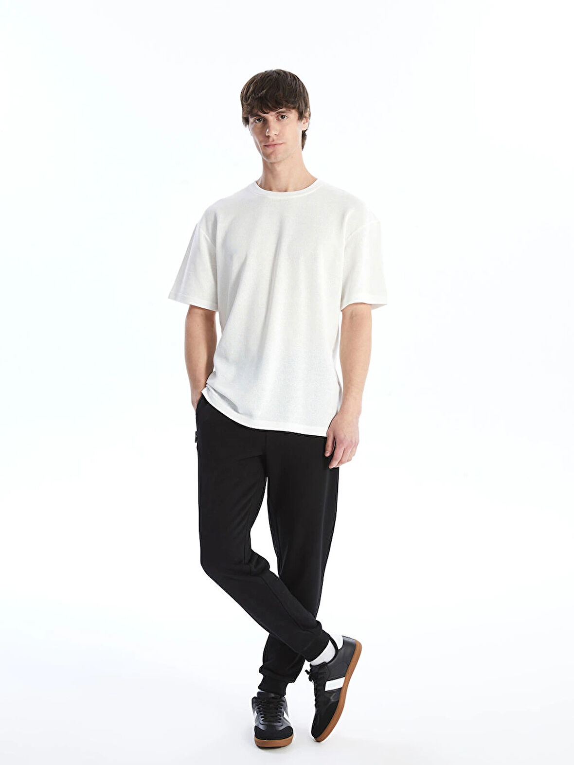 LCW Casual Siyah Slim Fit Erkek Kalın Jogger Eşofman Altı