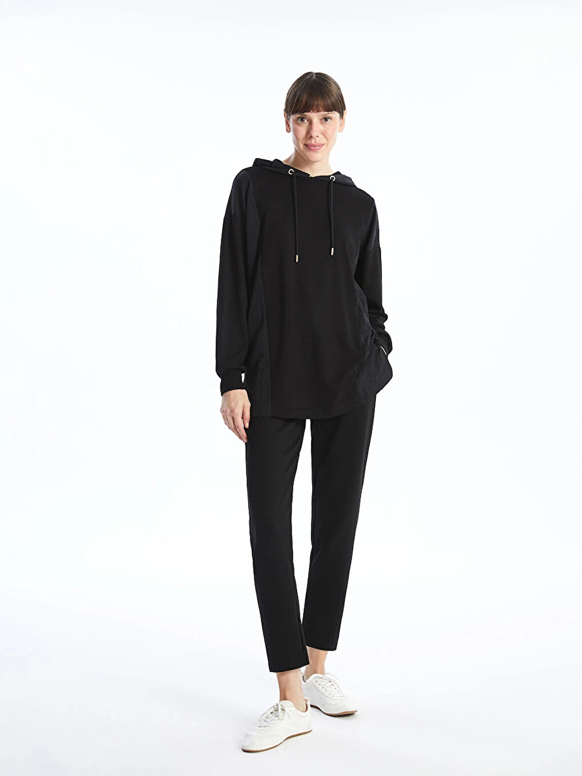 LCWAIKIKI Basic Siyah Kadın Beli Lastikli Düz Eşofman Altı