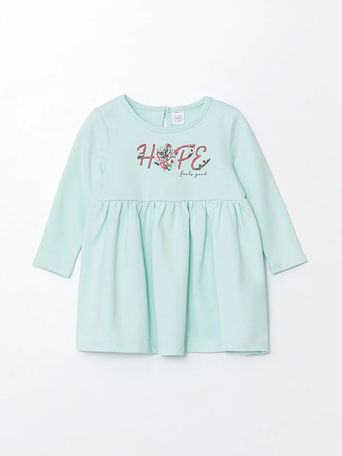 Bisiklet Yaka Uzun Kollu Baskılı Kız Bebek Elbise_W4HF73Z1-SBG86841456020952-3 Yaş