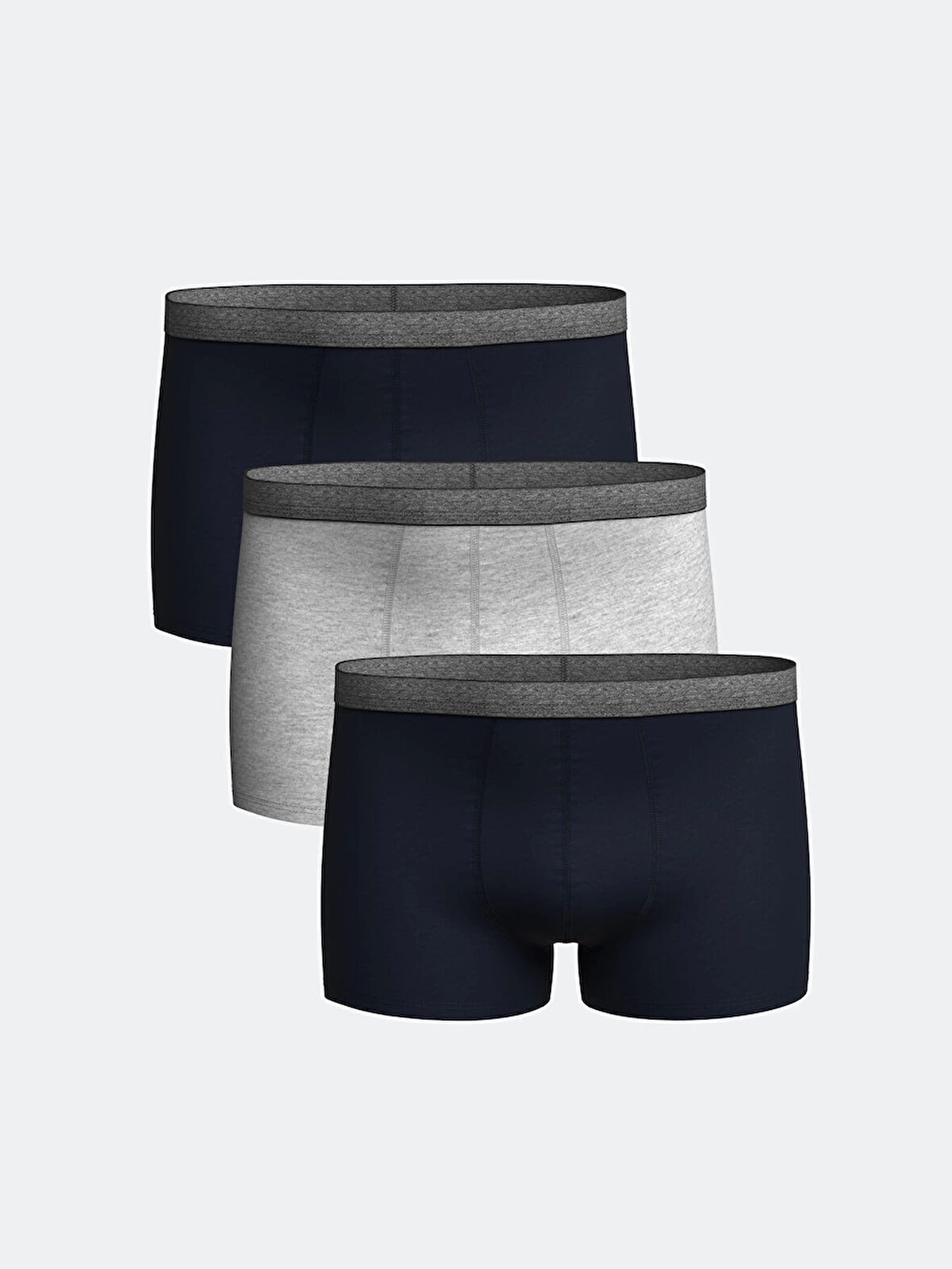 LC WAIKIKI Lacivert Standart Kalıp Pamuklu Esnek Erkek Boxer 3'lü