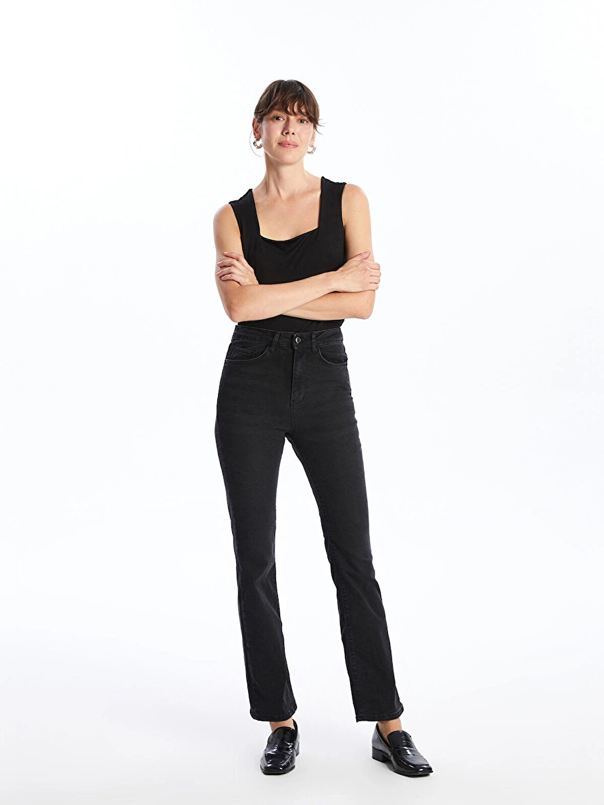 LCW Jeans SİYAH Mars Flare Kadın Jean Pantolon