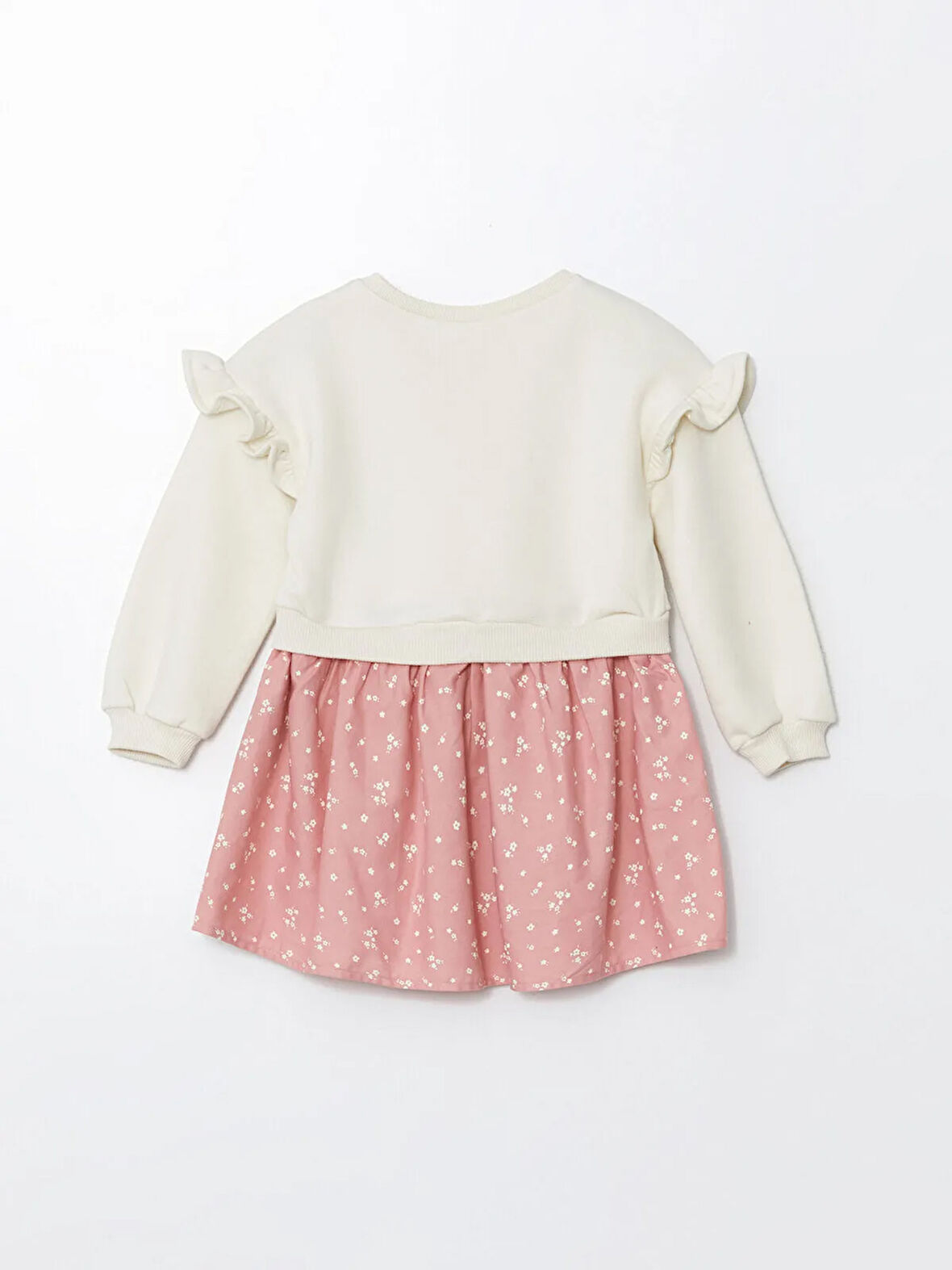 Bisiklet Yaka Uzun Kollu Minnie Mouse Baskılı Kız Çocuk Elbise_W4HB24Z1-FES868414589675312-18 Ay
