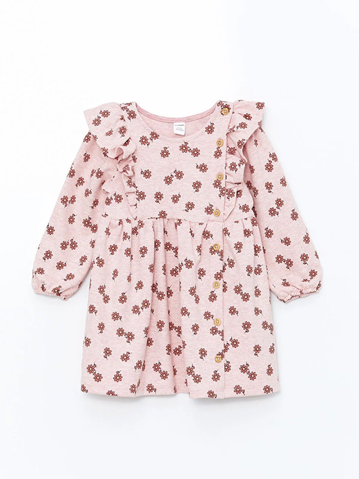 Bisiklet Yaka Çiçekli Kız Bebek Elbise_W4HH44Z1-LTQ86841459555735-6 Yaş