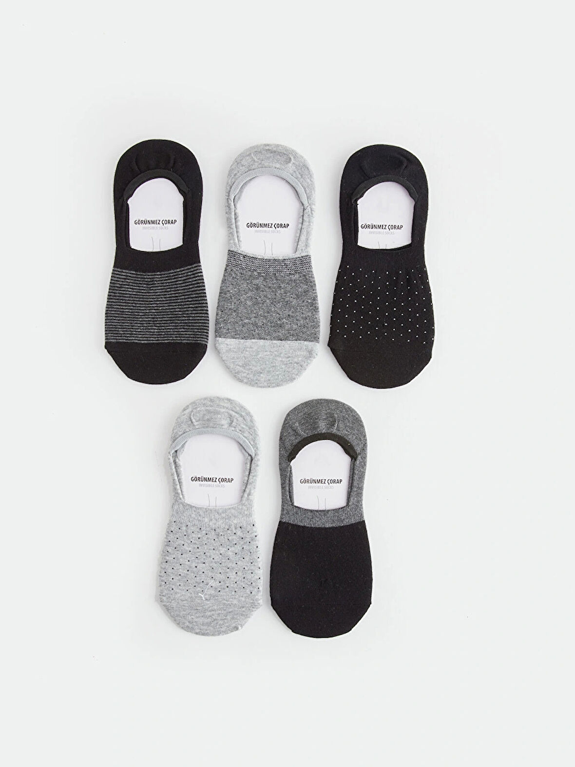 LCW ACCESSORIES Karişik Desenli Erkek Babet Çorap 5'li