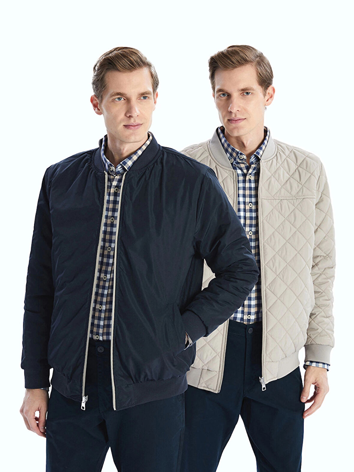 LCWAIKIKI Classic GRİ Standart Kalıp Kolej Yaka Çift Taraflı Erkek Mont