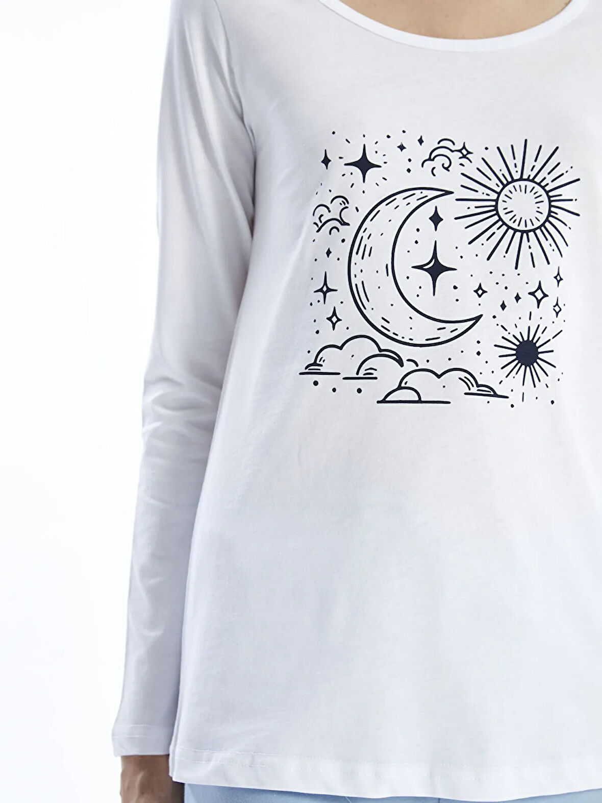 Bisiklet Yaka Baskılı Kadın Pijama Takımı_W4LH29Z8-G0M_8684146085958_XL