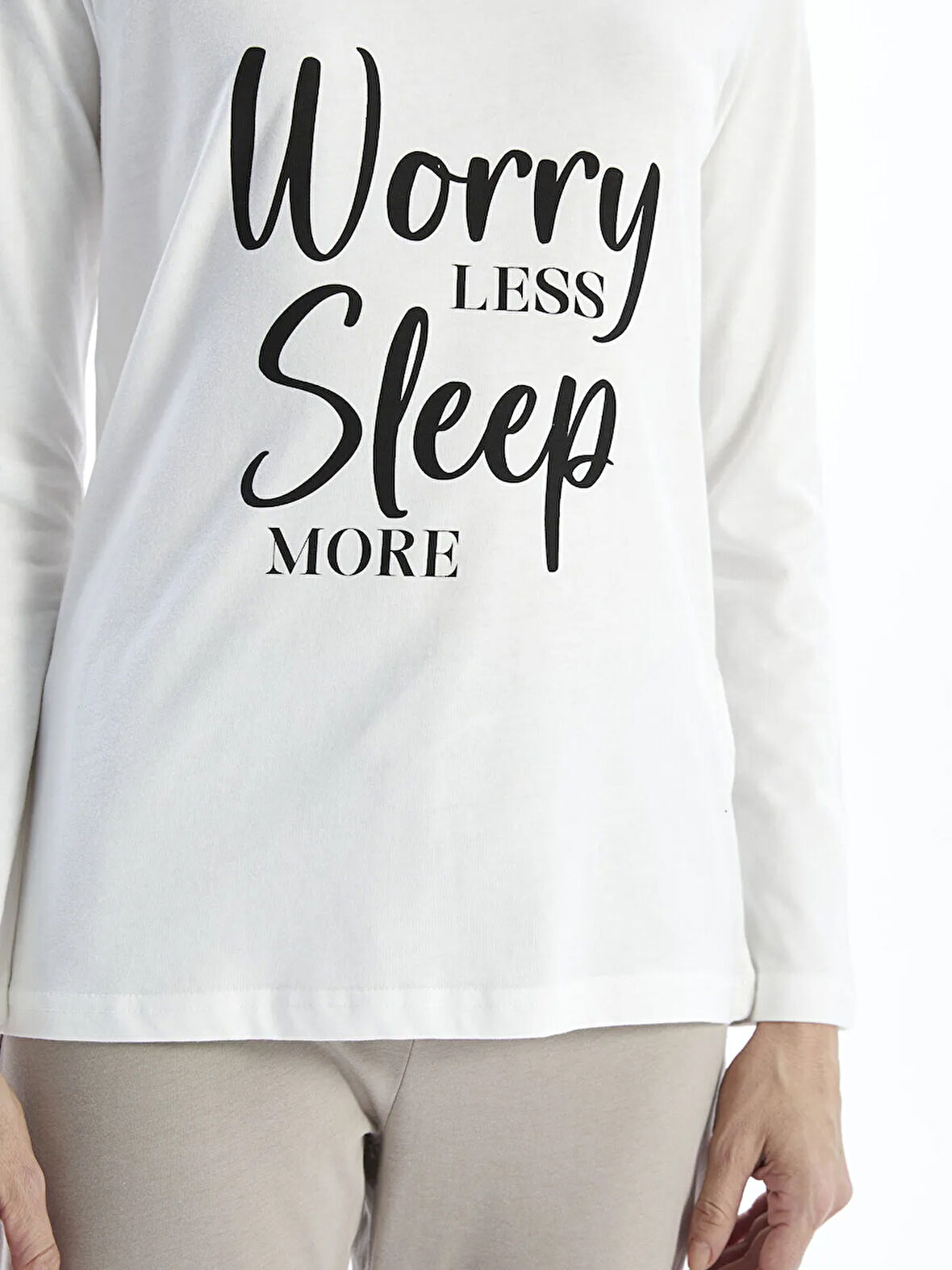 Bisiklet Yaka Baskılı Kadın Pijama Takımı_W4LH31Z8-DFV_8684146086047_S