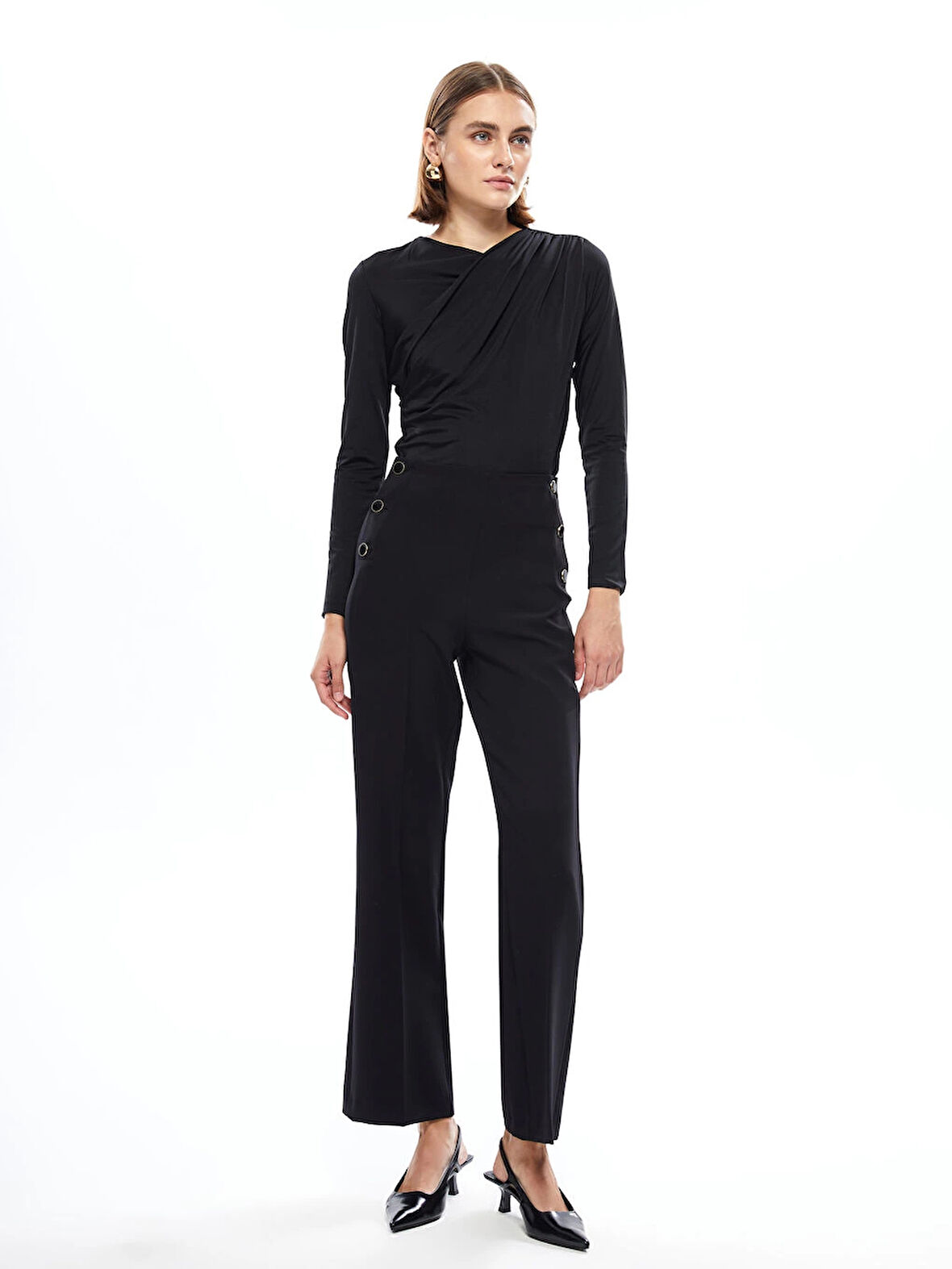 LCWAIKIKI Classic Siyah Standart Fit Kadın Pantolon