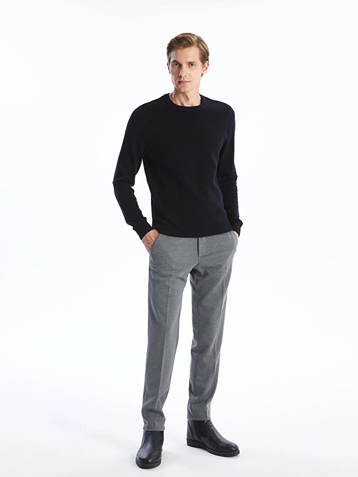 LCWAIKIKI Classic Antrasit Dar Kalıp Erkek Chino Pantolon