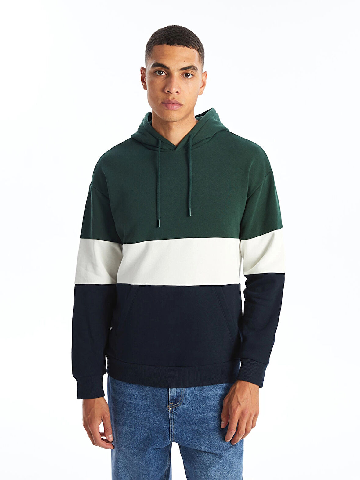 XSIDE Yeşil Uzun Kollu Erkek Kalın Hoodie