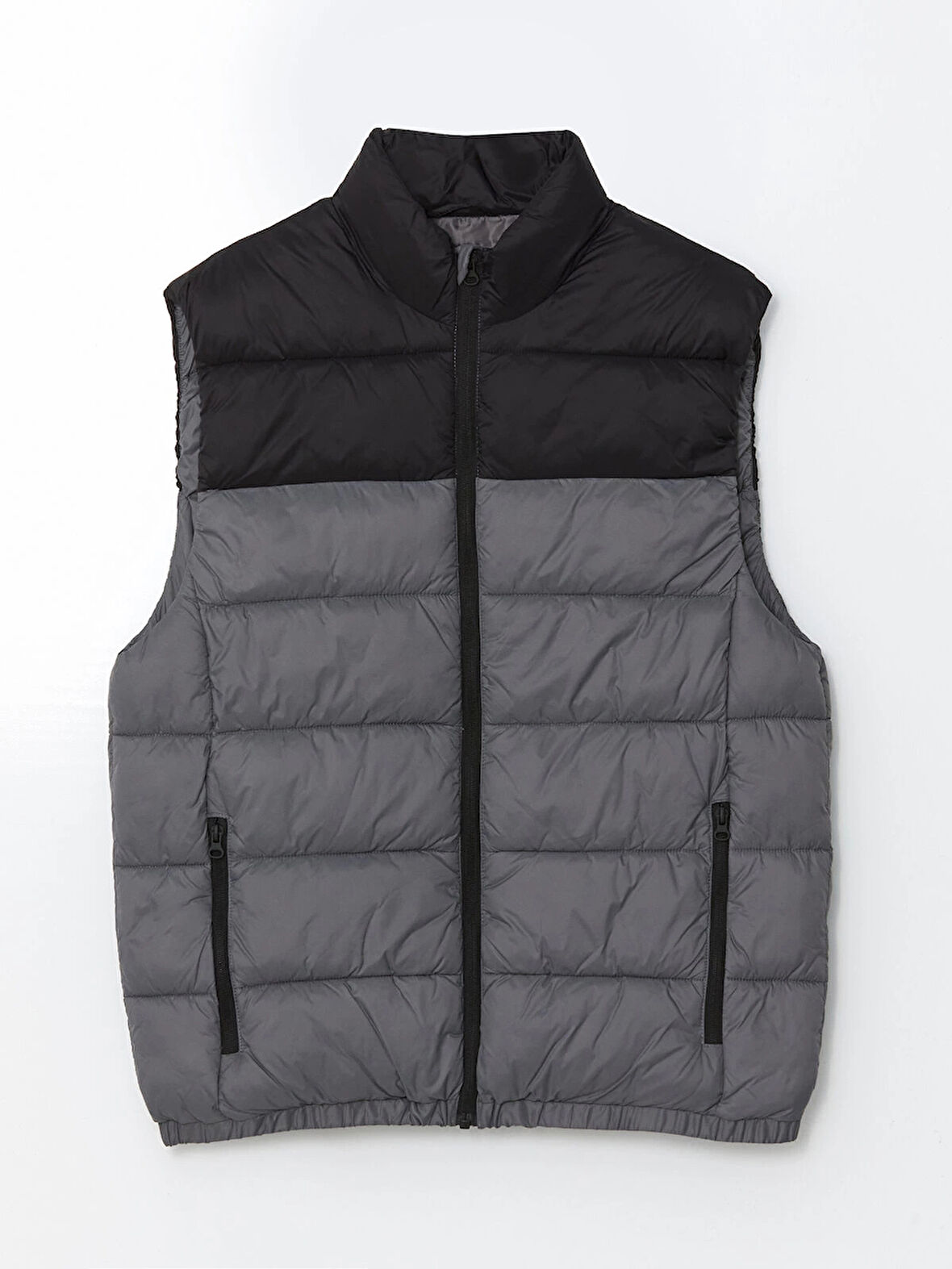 XSIDE Gri Slim Fit Dik Yaka Erkek Şişme Yelek