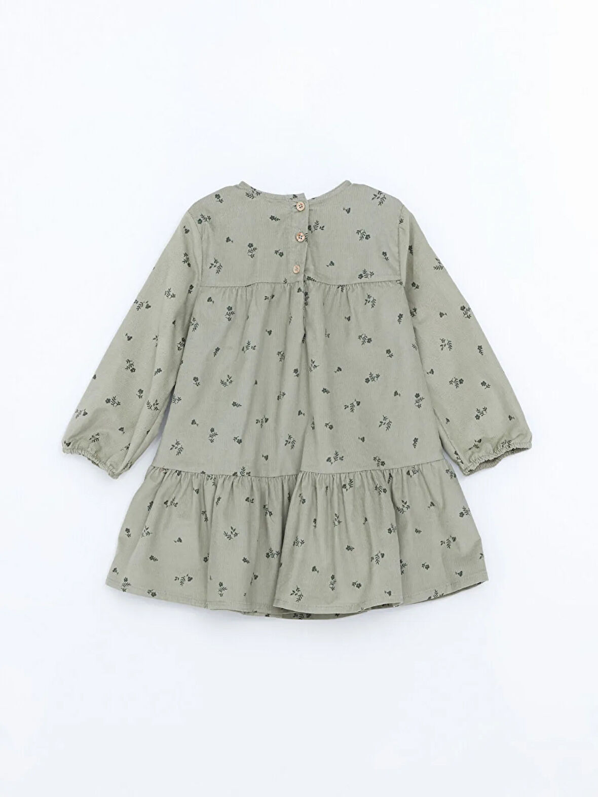 Bisiklet Yaka Kız Bebek Çiçekli Kadife Elbise_W4J597Z1-LRR86841472294053-4 Yaş