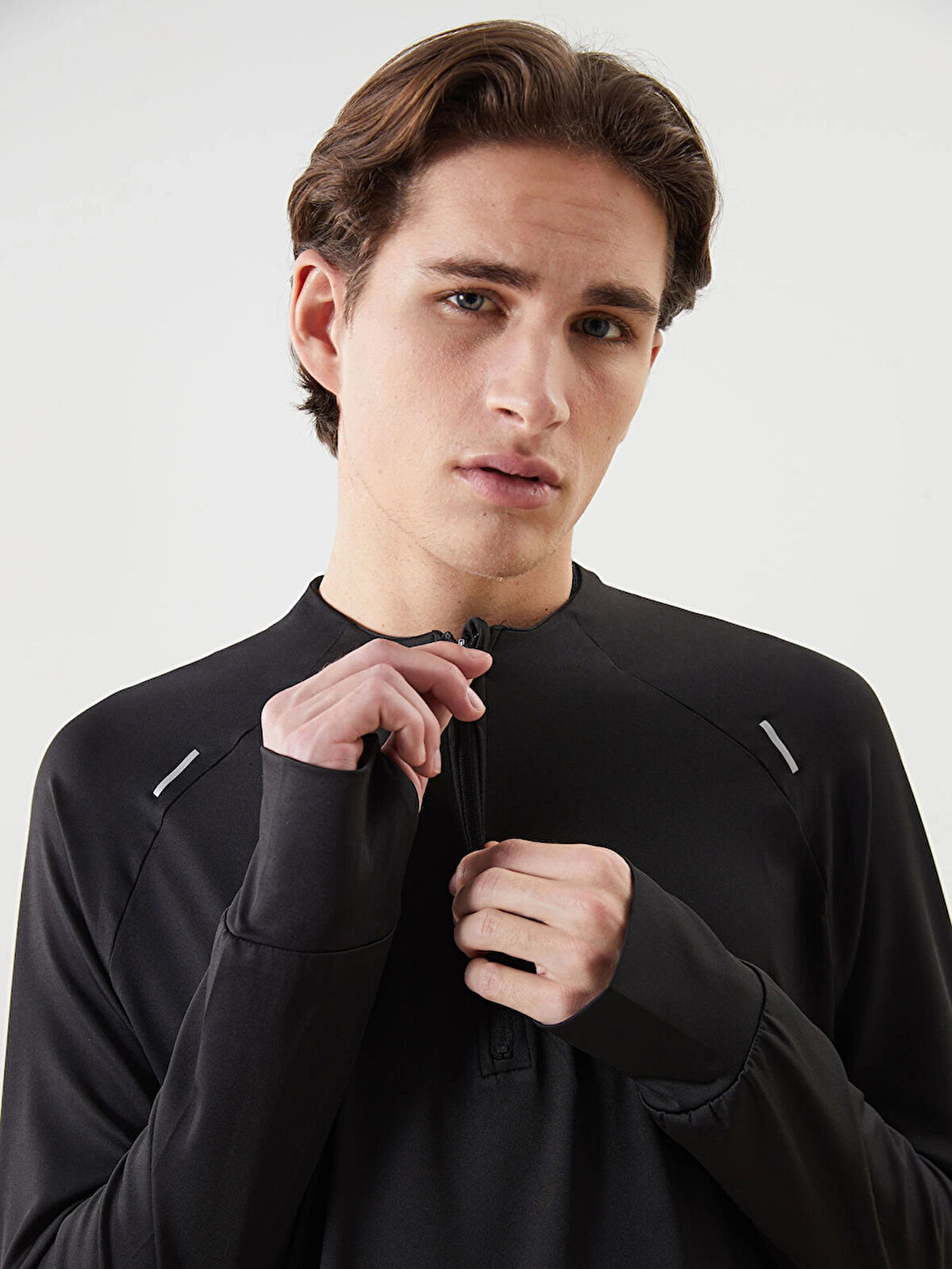 XSIDE ACTIVE Siyah Bisiklet Yaka Uzun Kollu Erkek Sweatshirt