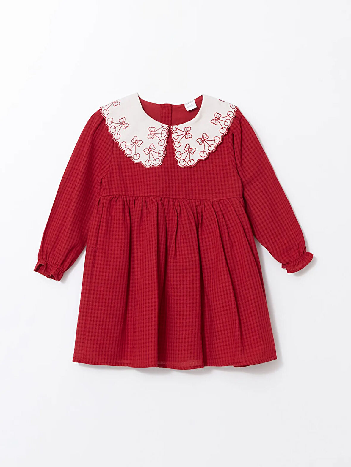 Bebe Yaka Nakışlı Kız Çocuk Elbise_W4HB99Z1-R3M86841478914042-3 Yaş