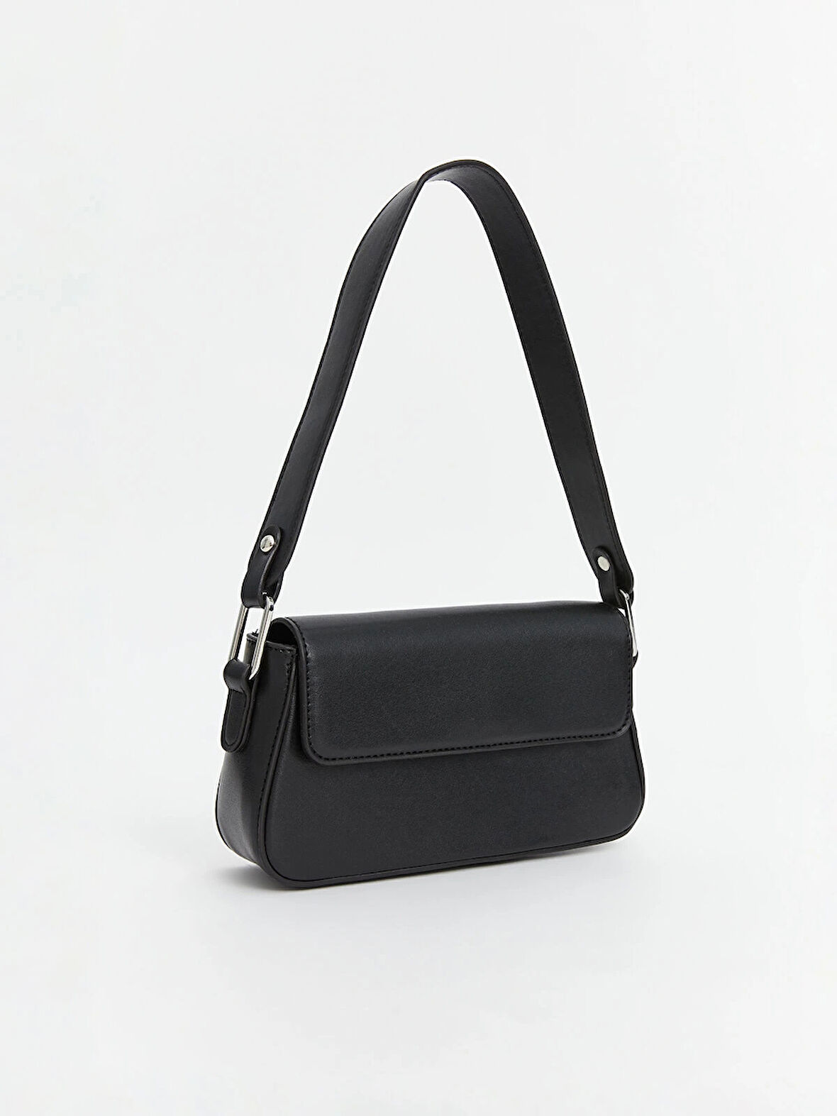 LCW ACCESSORIES Siyah Deri Görünümlü Kadın Kol Çantası