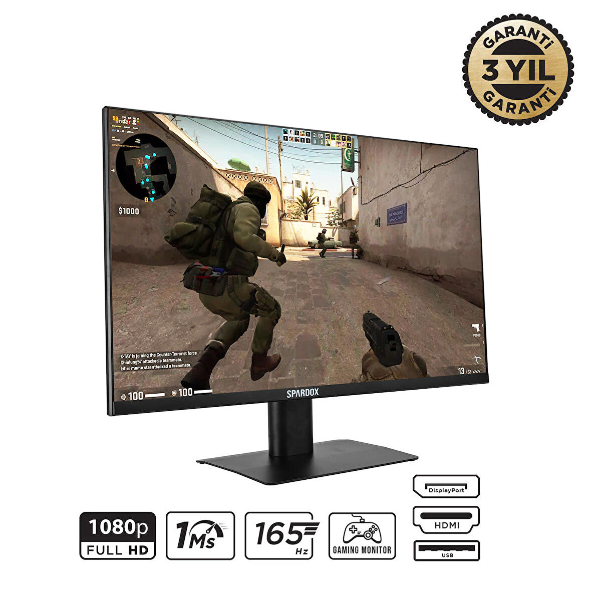 Spardox Gaming SG-24165 24" 1ms 165Hz FullHD VA Oyuncu Monitörü