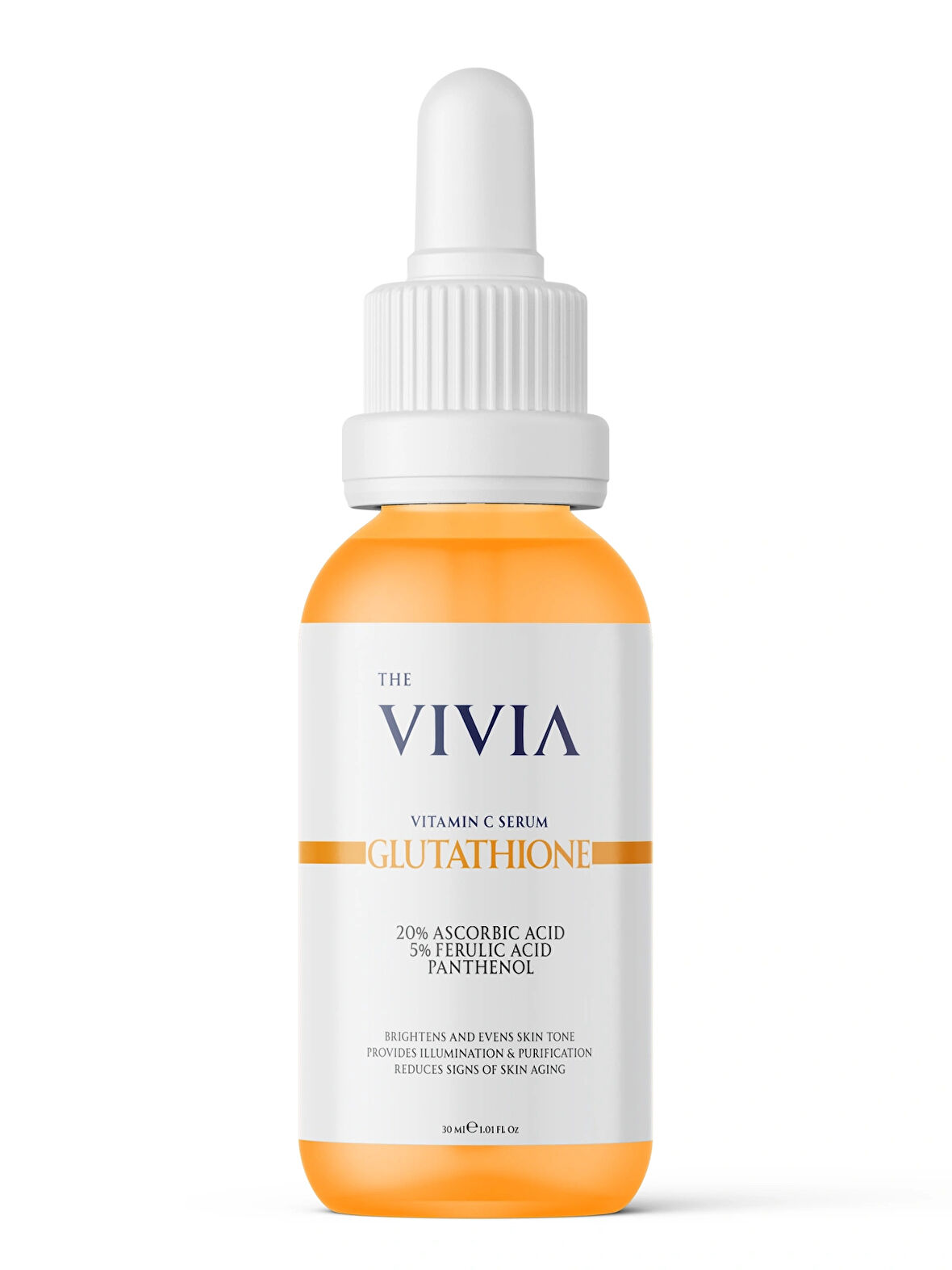 The Vivia Leke Karşıtı Aydınlatıcı C Vitamini Serum Glutatyon, %20 Askorbik Asit, %5 Ferulik Asit 30 ml