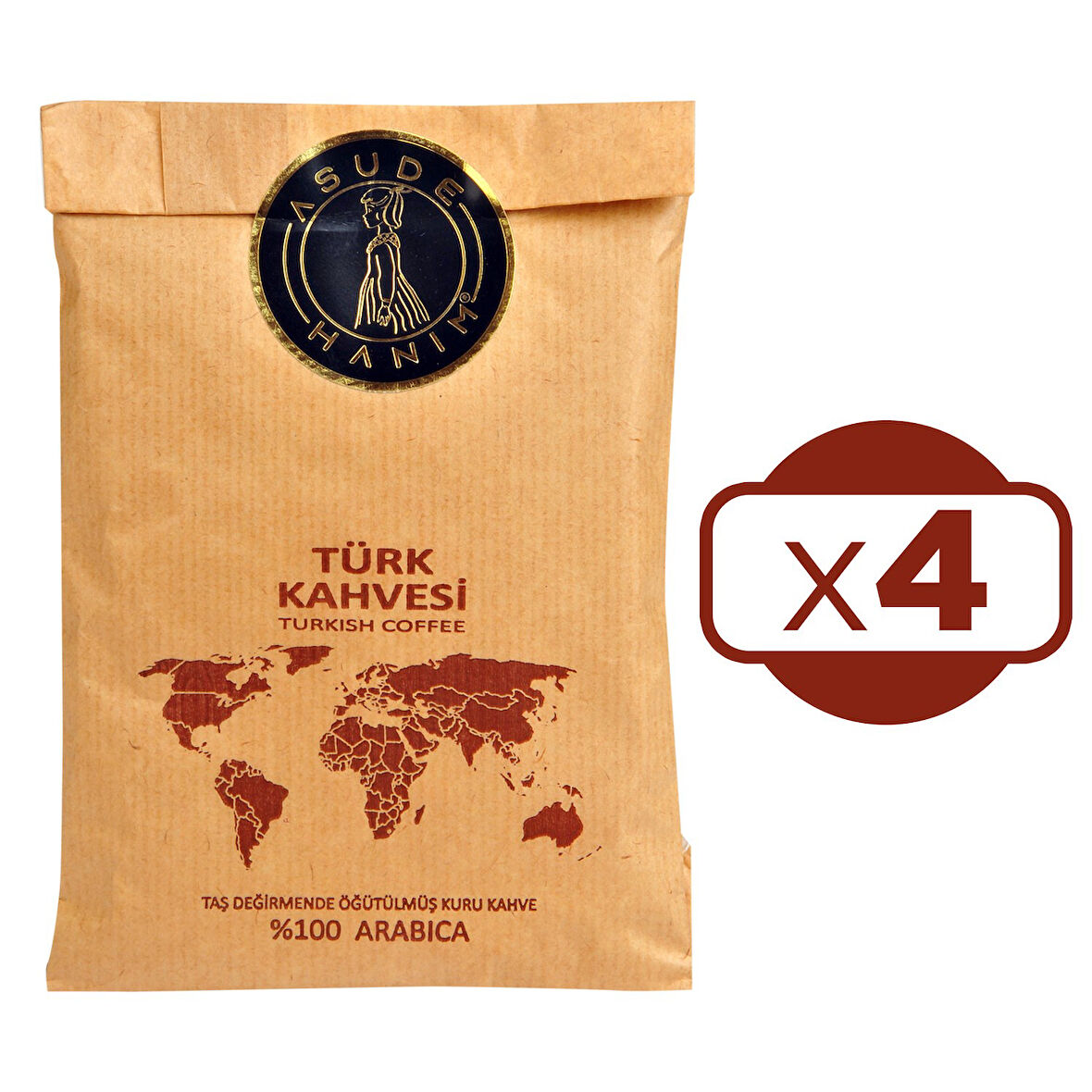 Asude Hanım TUrk Kahvesi 90 gr 4 lü 