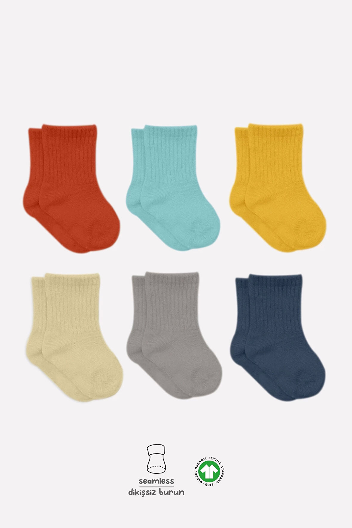 Bistyle Mix Penye Soket Çorap 6'lı Bs10101m Kiremit