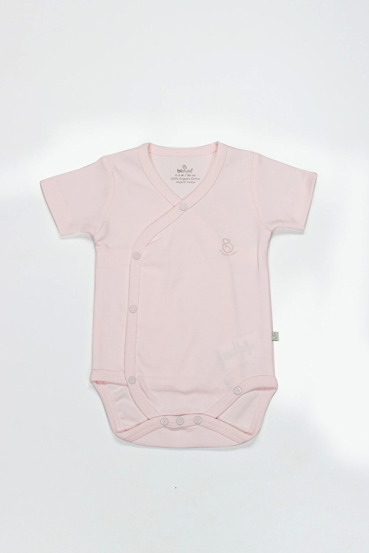 Bistyle Organik Natural Basic Style Kruvaze Yarım Kol Body Bs17101 Pembe