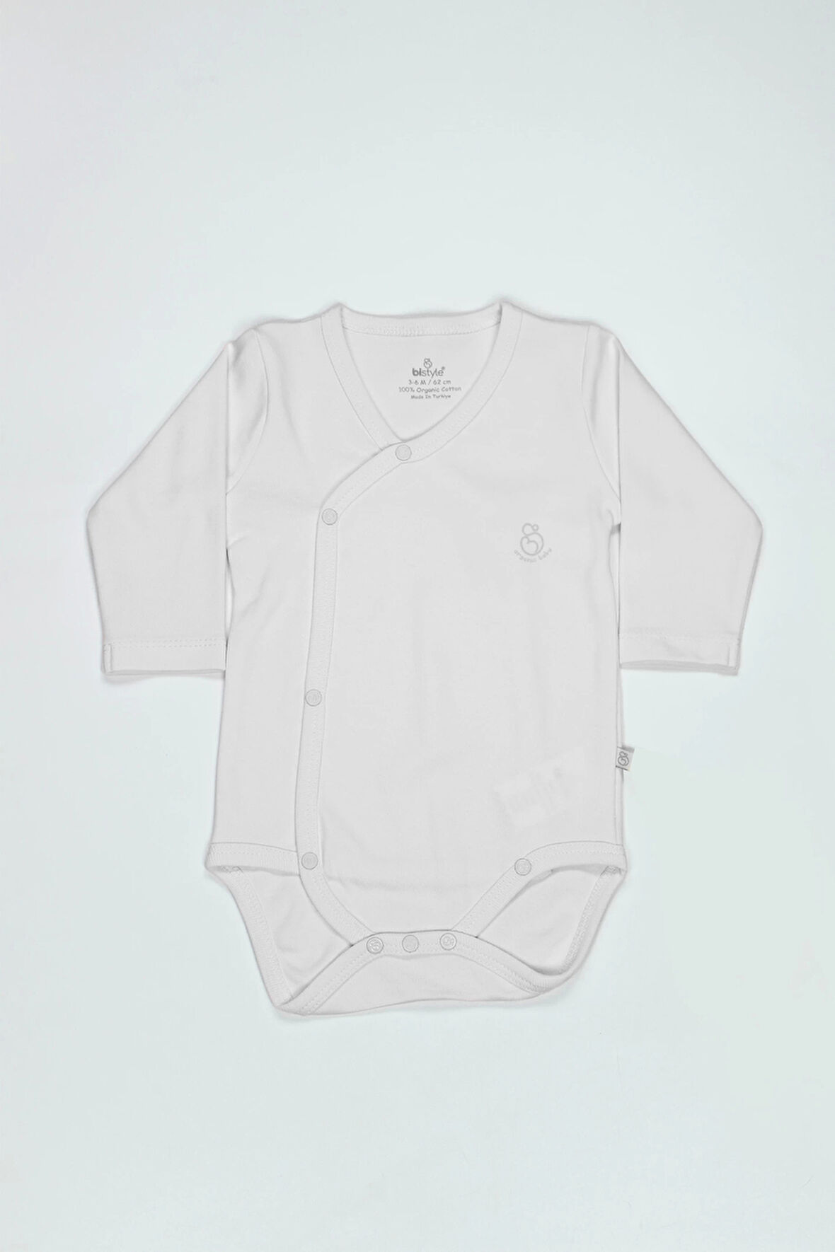 Bistyle Organik Natural Basic Style Kruvaze Uzun Kol Body Bs17102 Beyaz