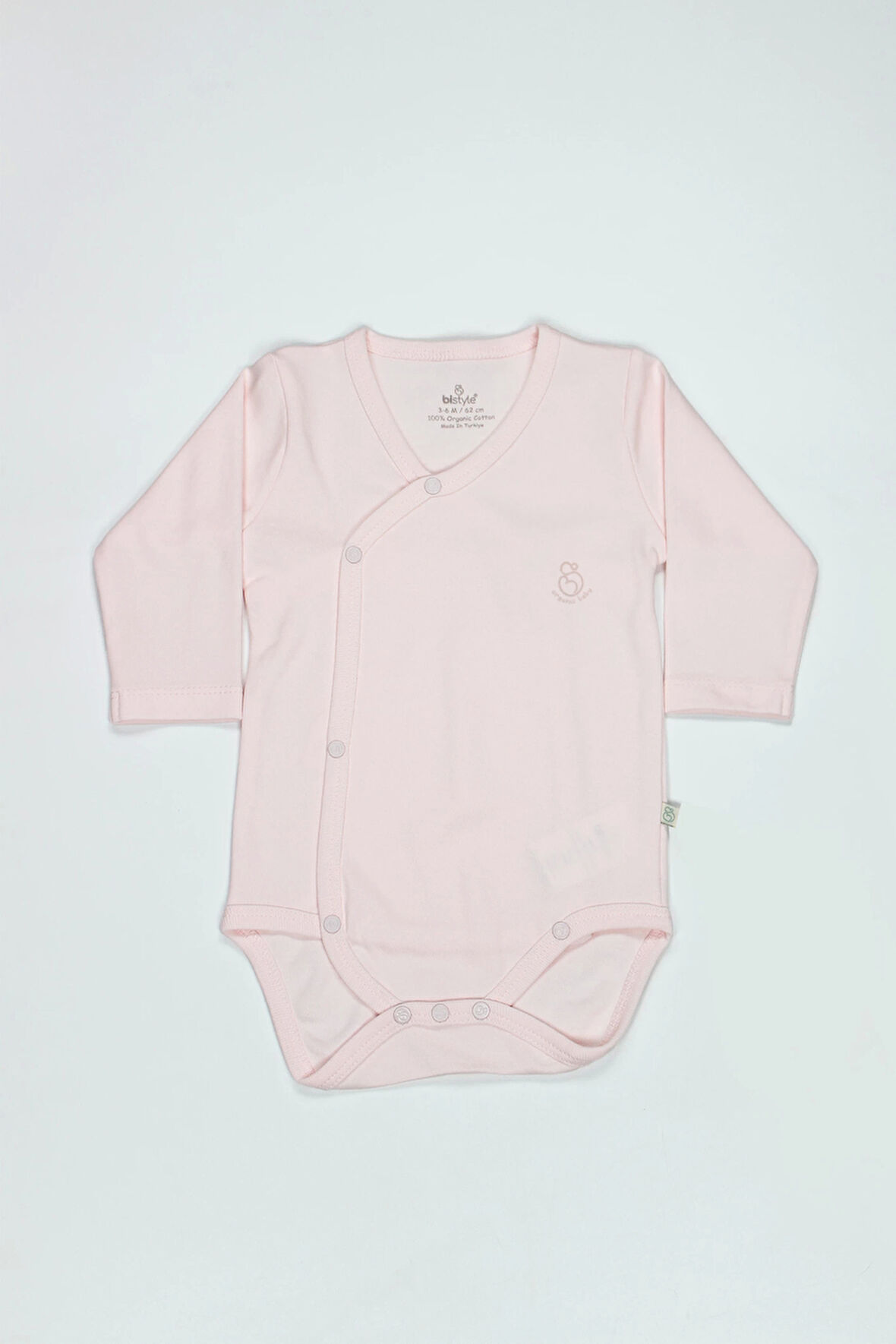 Bistyle Organik Natural Basic Style Kruvaze Uzun Kol Body Bs17102 Pembe