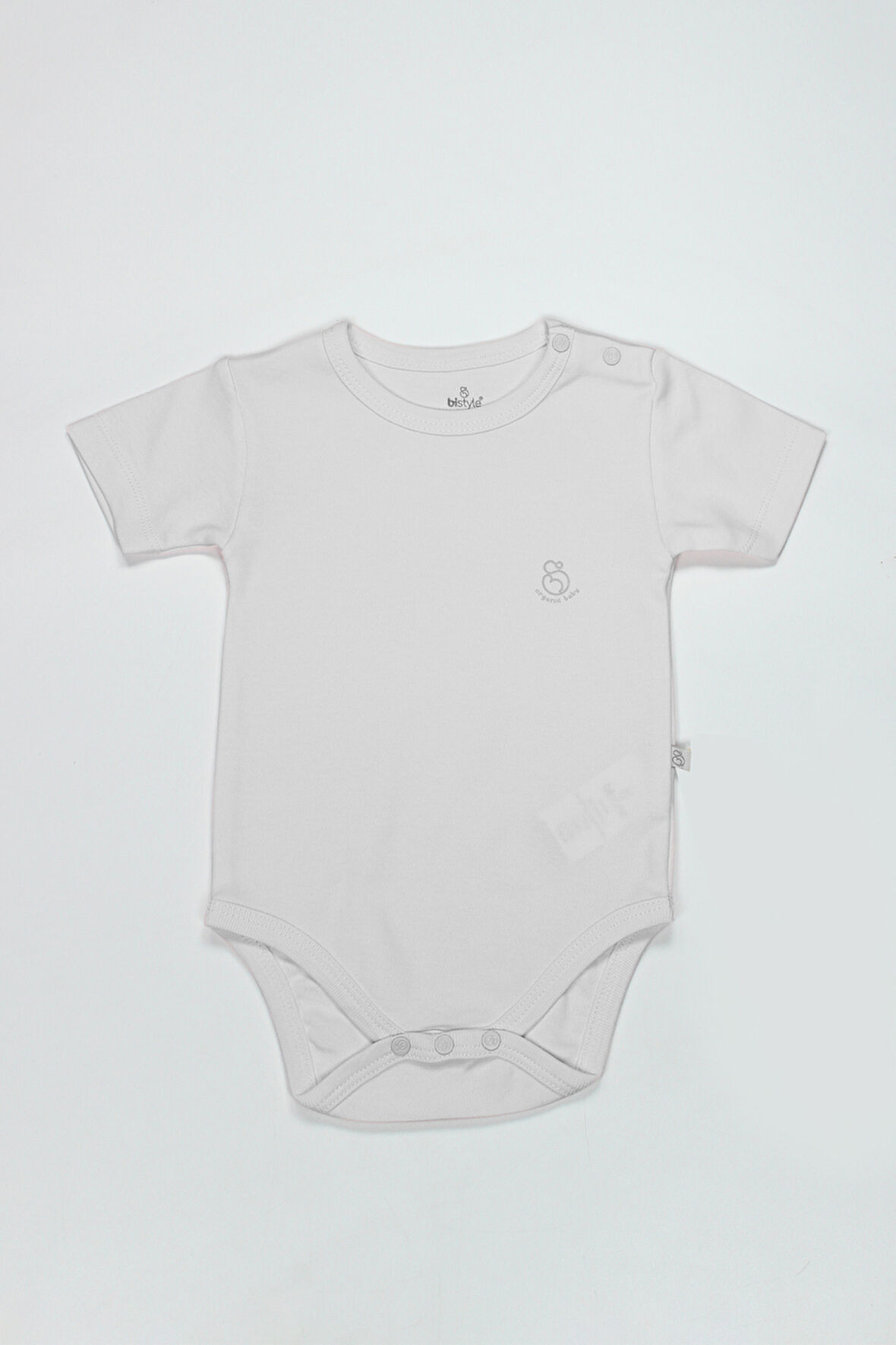 Bistyle Organik Natural Basic Style Yarım Kol Body BS17103 Beyaz