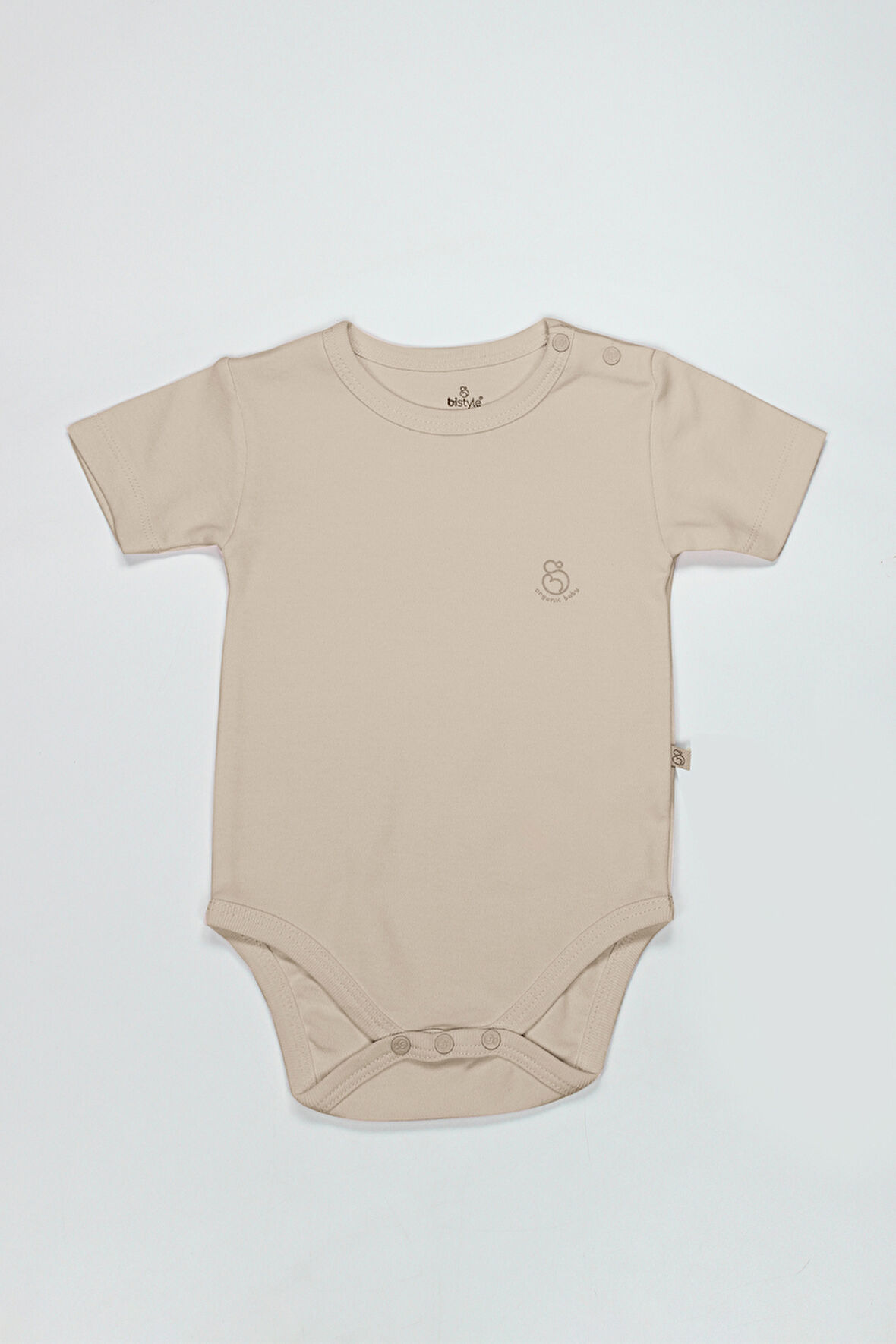 Bistyle Organik Natural Basic Style Yarım Kol Body BS17103 Bej