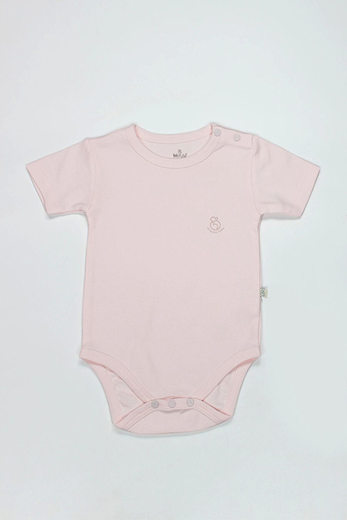 Bistyle Organik Natural Basic Style Yarım Kol Body Bs17103 Pembe