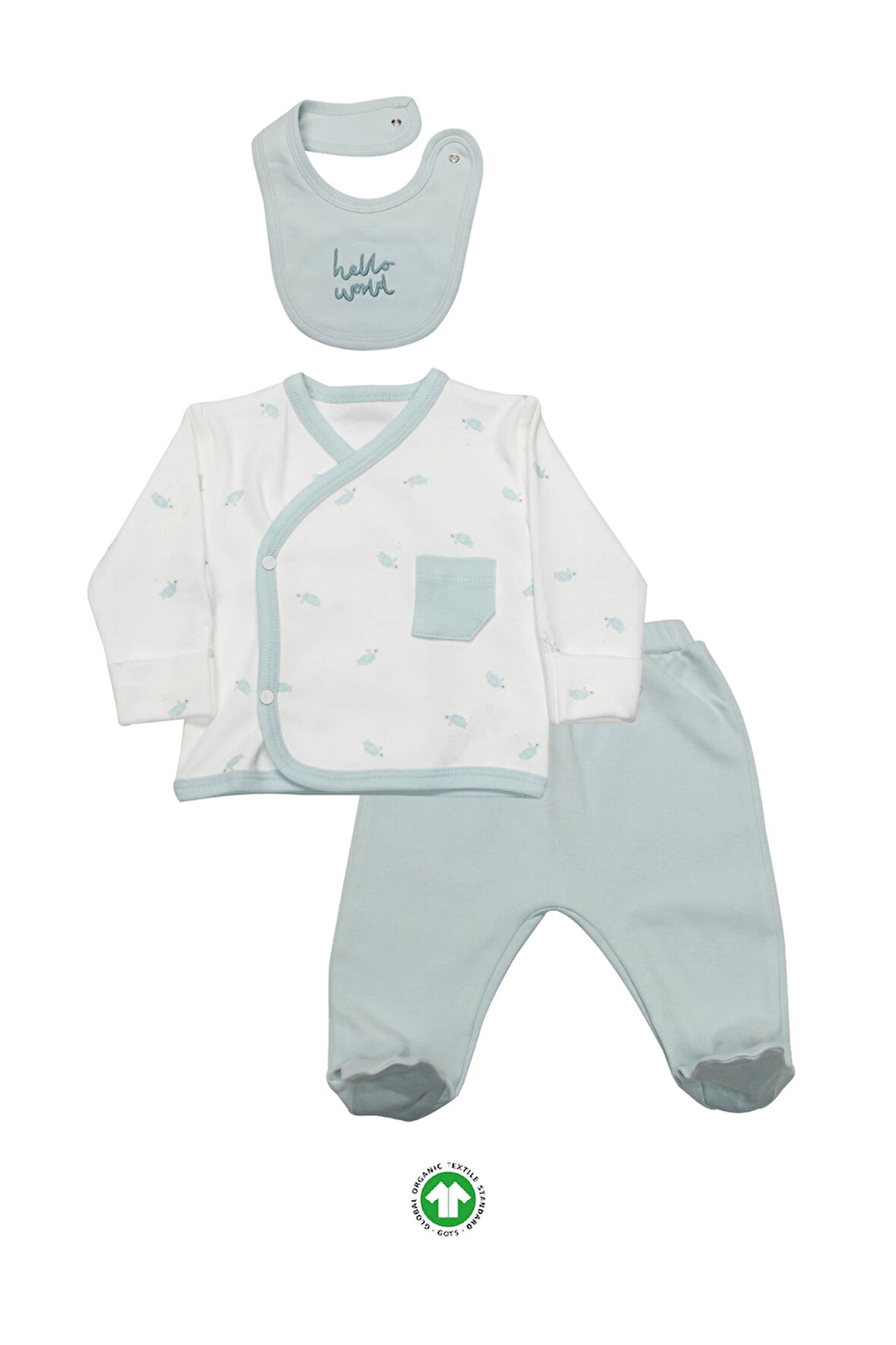 Bistyle 3lü Zıbın Takım Hello World 13105 Mint