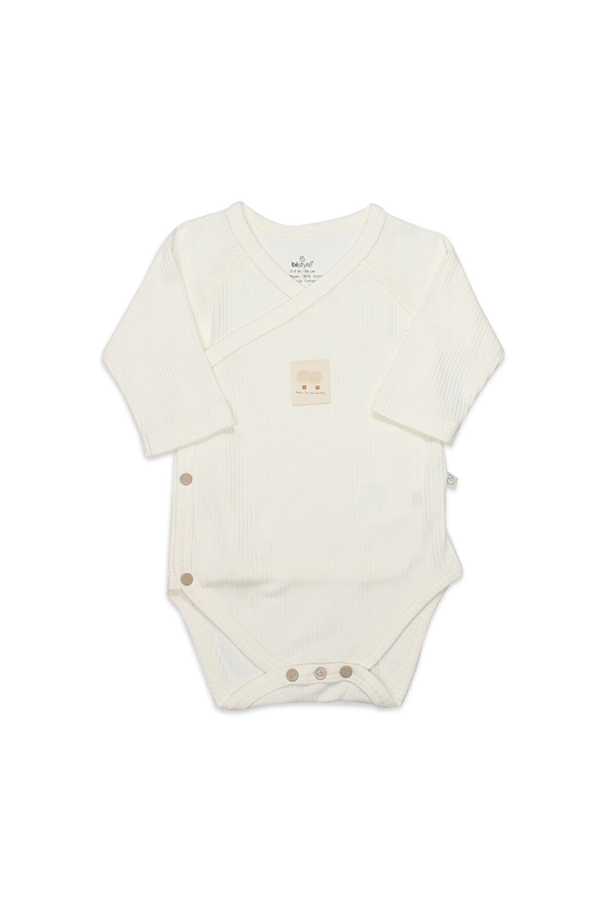 Bistyle Organic Modal Flying Balloons Kruvaze Uzun Kol Body Bs17121 Ekru