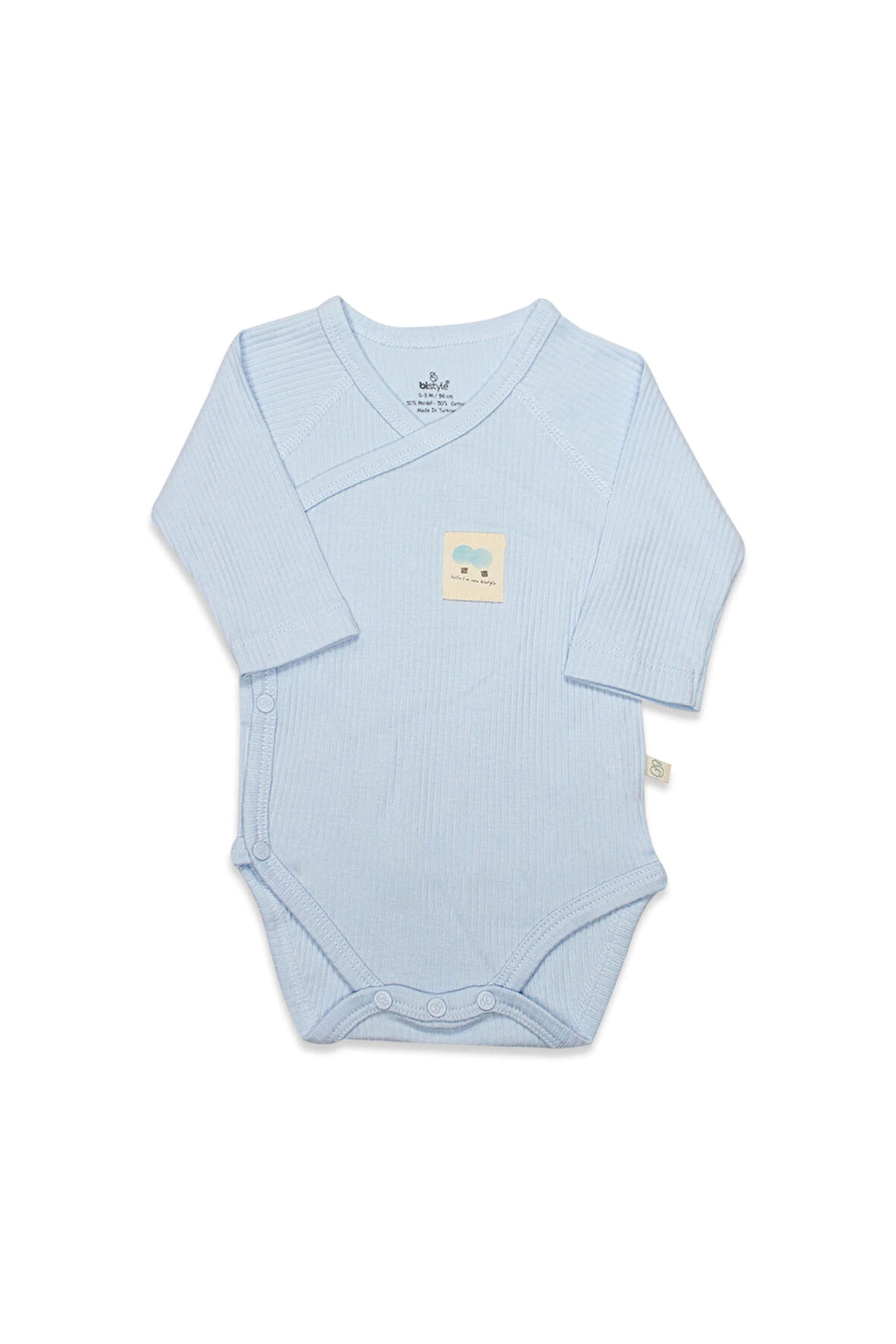 Bistyle Organic Modal Flying Balloons Kruvaze Uzun Kol Body Bs17121 Mavi