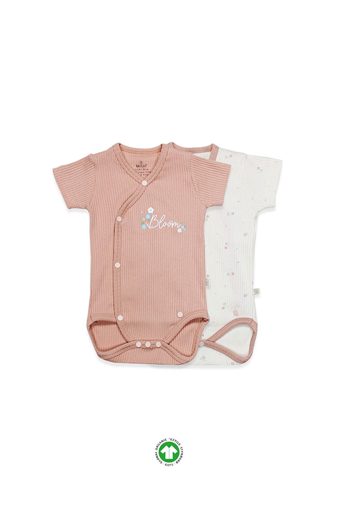 Bistyle Bloom Rose 2’li Yarım Kol Badi 17119 Ekru Gül Kurusu