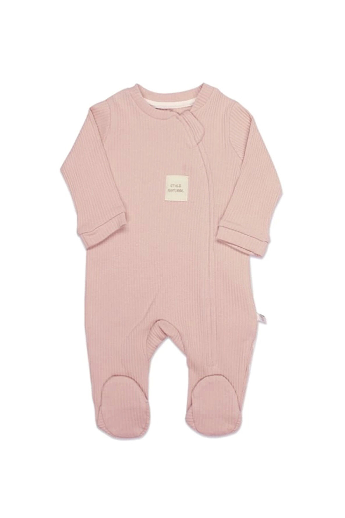 Bistyle Style Natural Fermuarlı Bebe Tulum 15115 Pembe