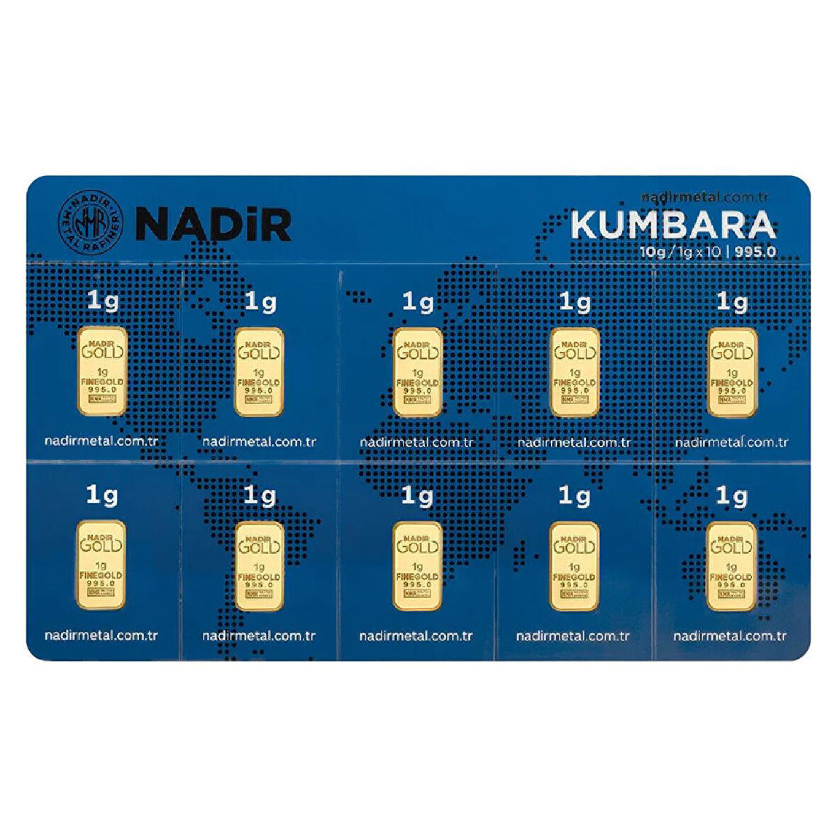 AgaKulche Nadir Kumbara 10 x 1 Gram (995) 24 Ayar Külçe Altın